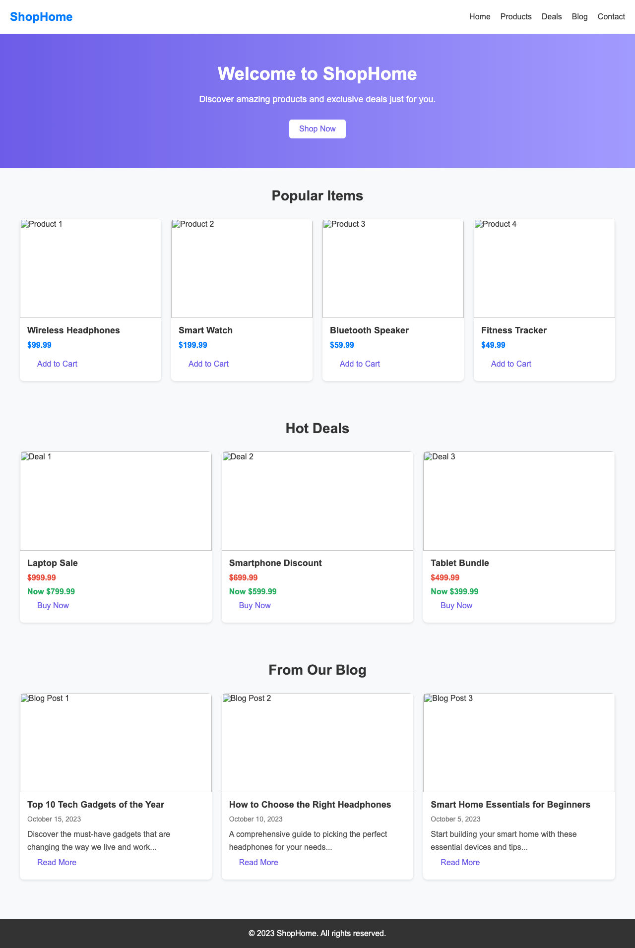 Screenshot sample 47 for shopping-home-page / DeepSeek V3.1