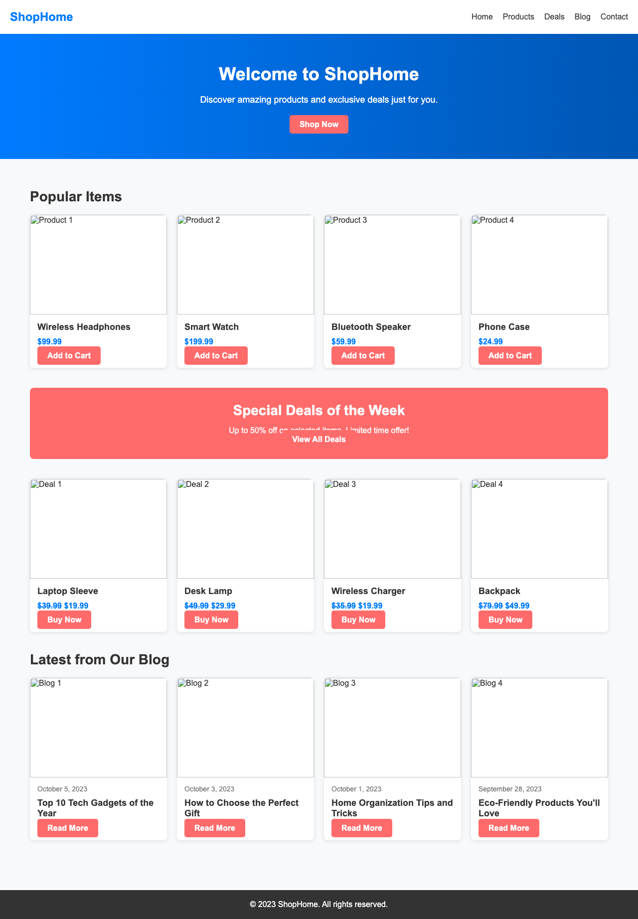 Screenshot sample 48 for shopping-home-page / DeepSeek V3.1