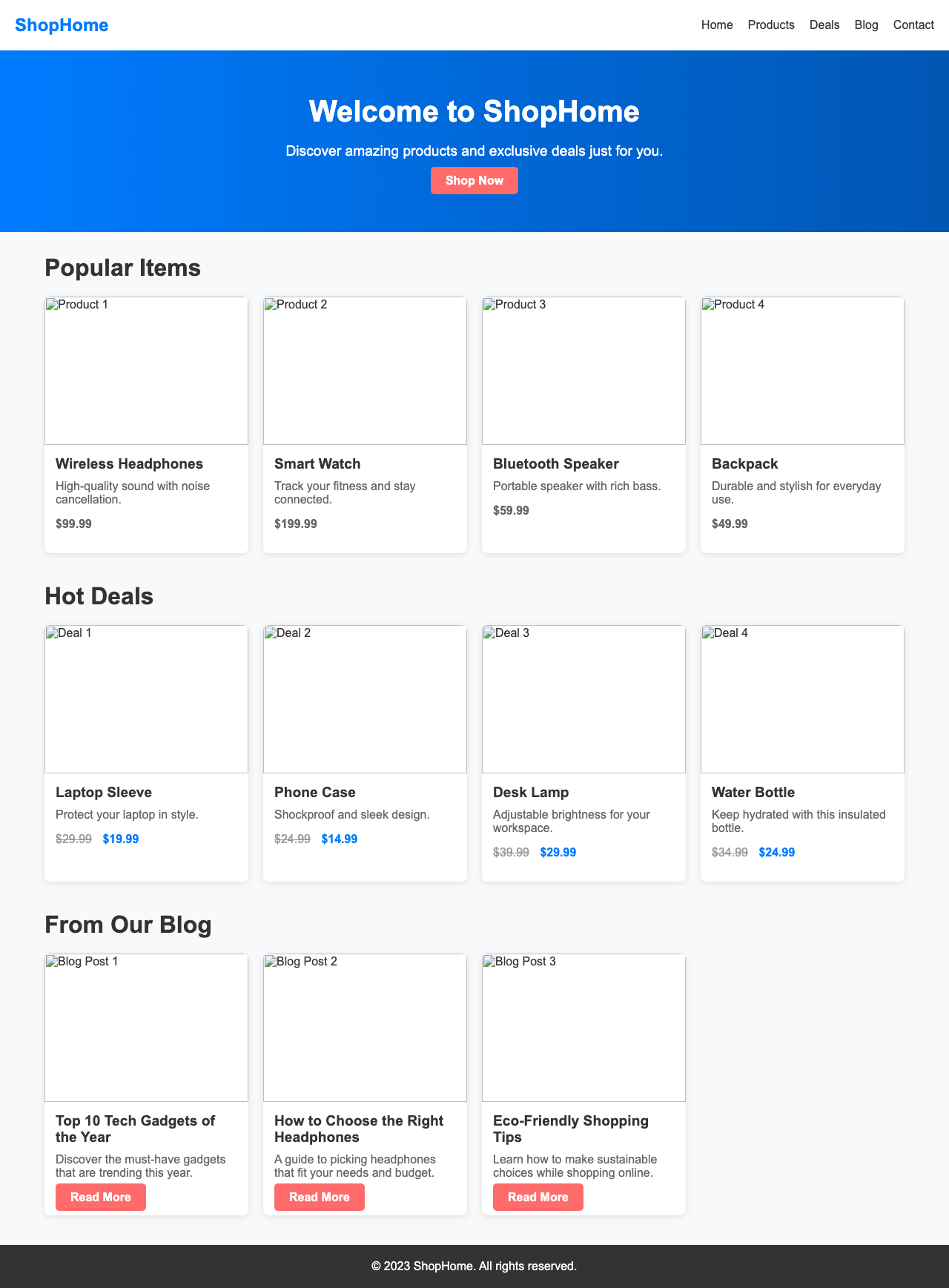 Screenshot sample 51 for shopping-home-page / DeepSeek V3.1