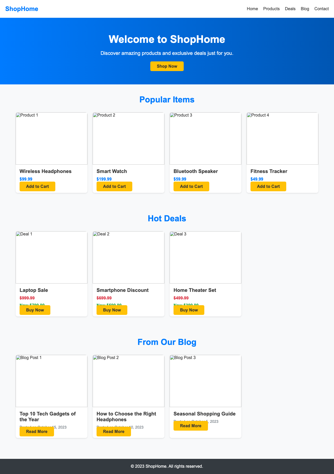 Screenshot sample 52 for shopping-home-page / DeepSeek V3.1
