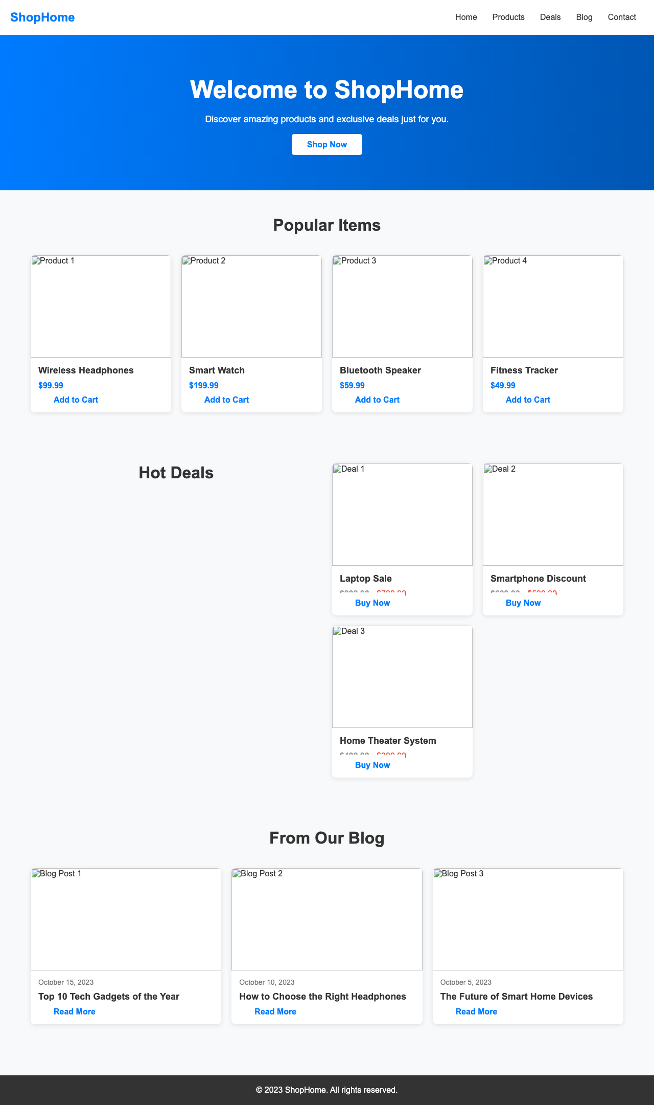 Screenshot sample 64 for shopping-home-page / DeepSeek V3.1