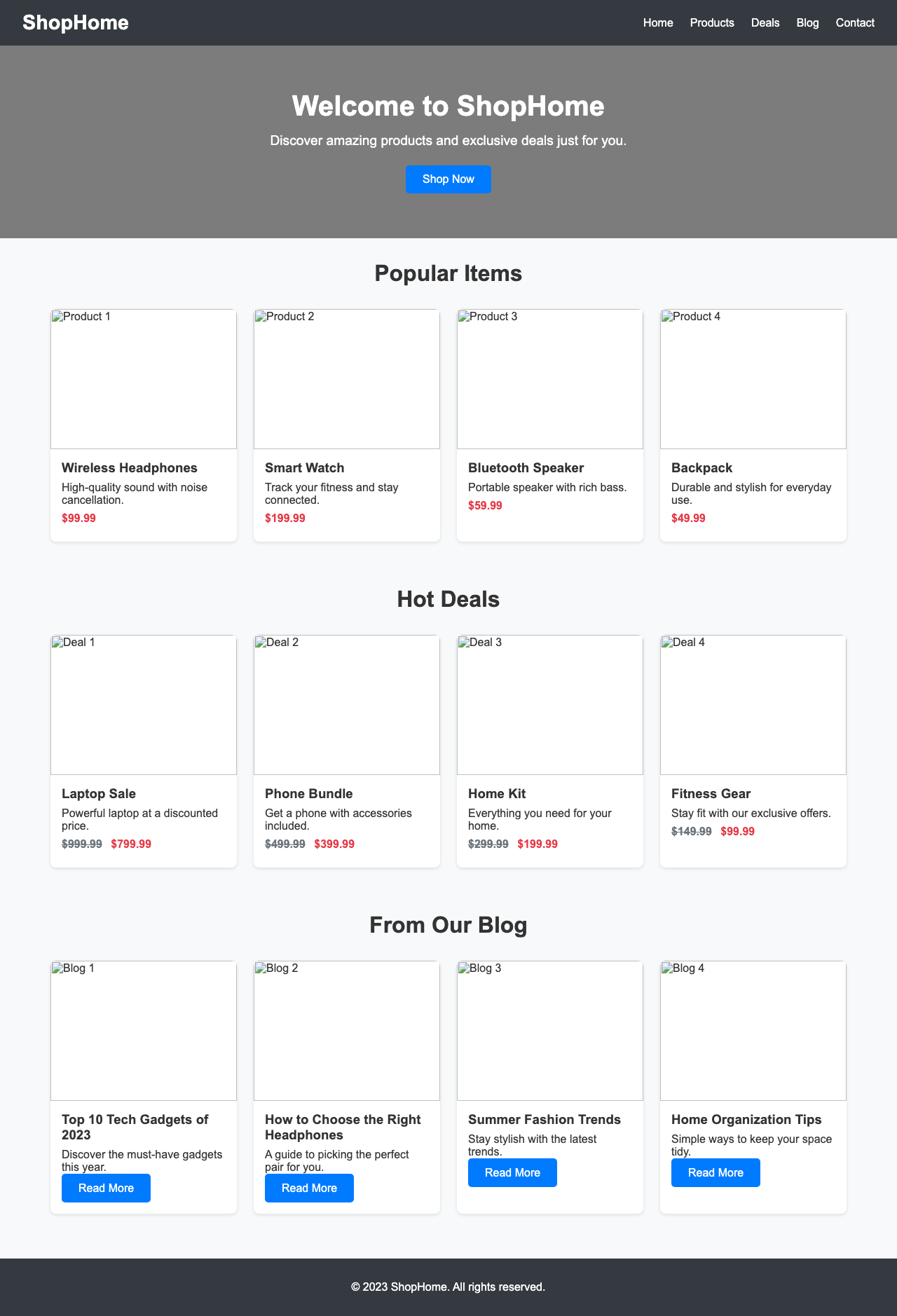 Screenshot sample 72 for shopping-home-page / DeepSeek V3.1