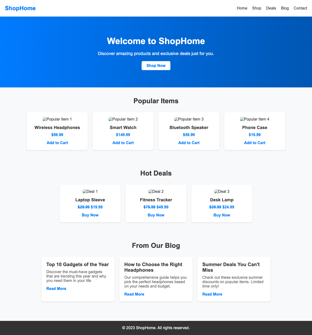 Screenshot sample 76 for shopping-home-page / DeepSeek V3.1