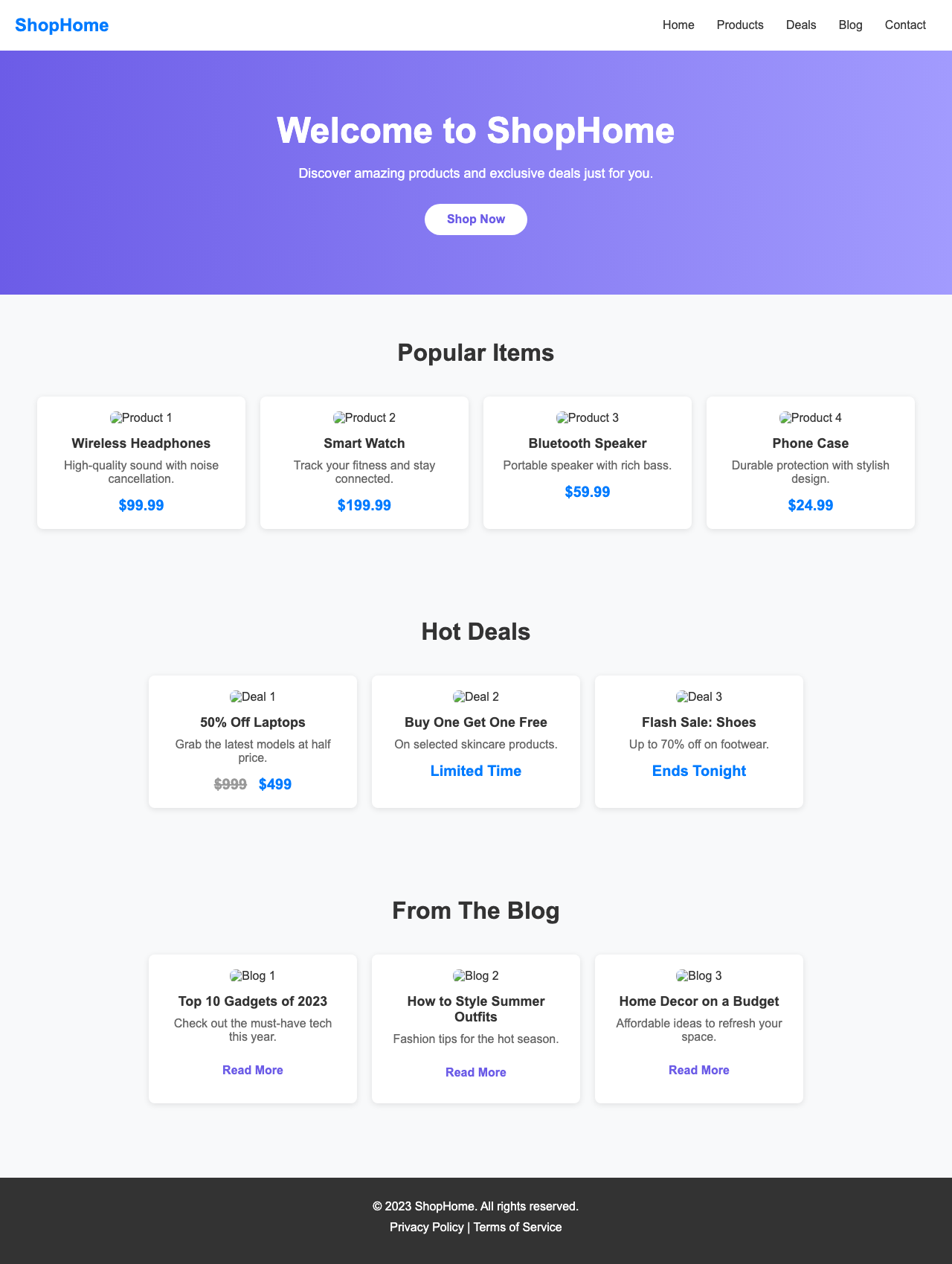 Screenshot sample 78 for shopping-home-page / DeepSeek V3.1