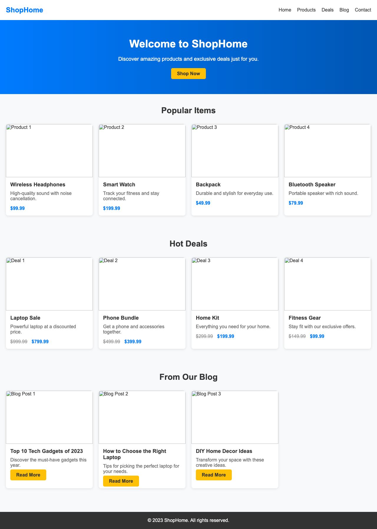 Screenshot sample 8 for shopping-home-page / DeepSeek V3.1