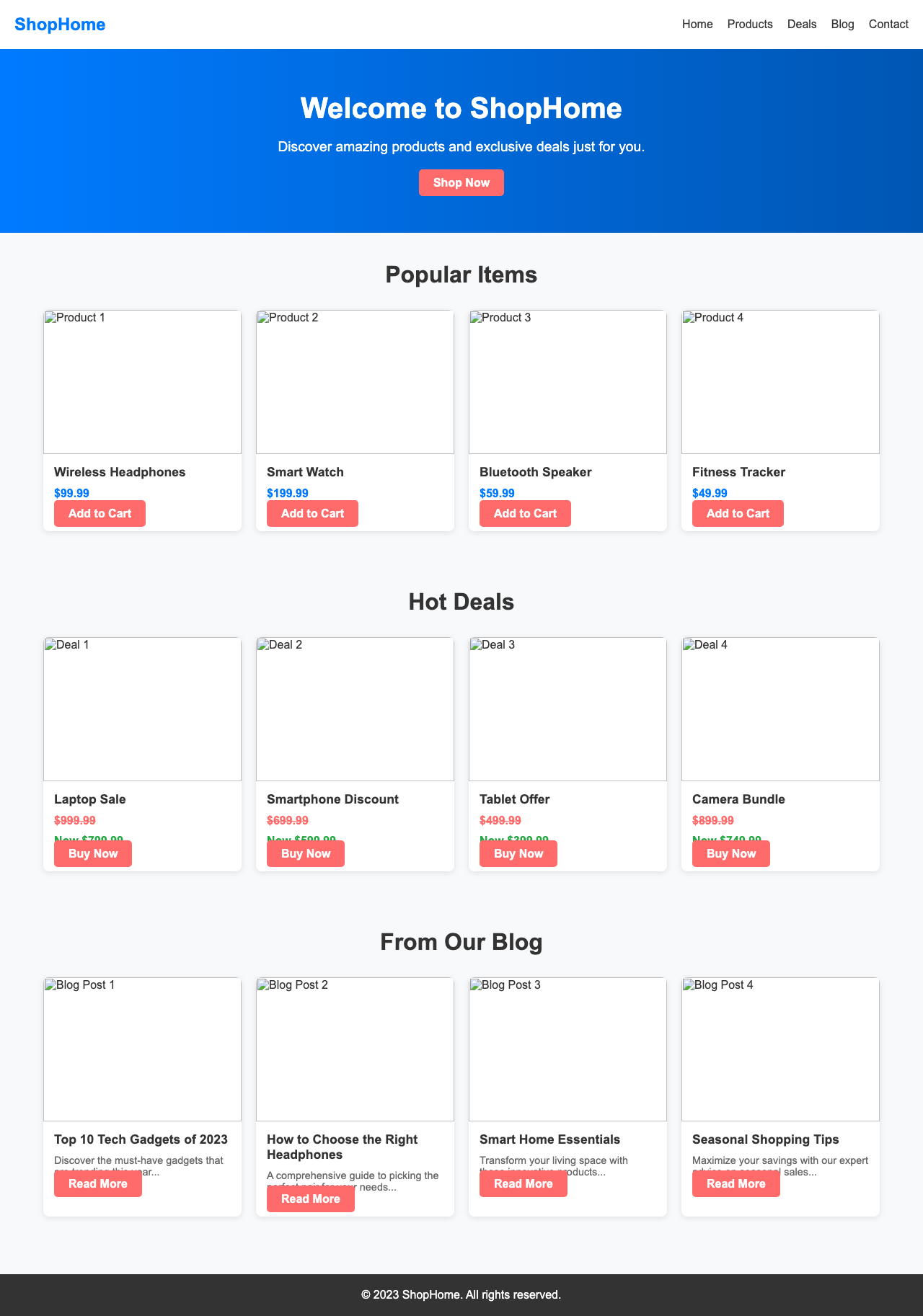 Screenshot sample 81 for shopping-home-page / DeepSeek V3.1