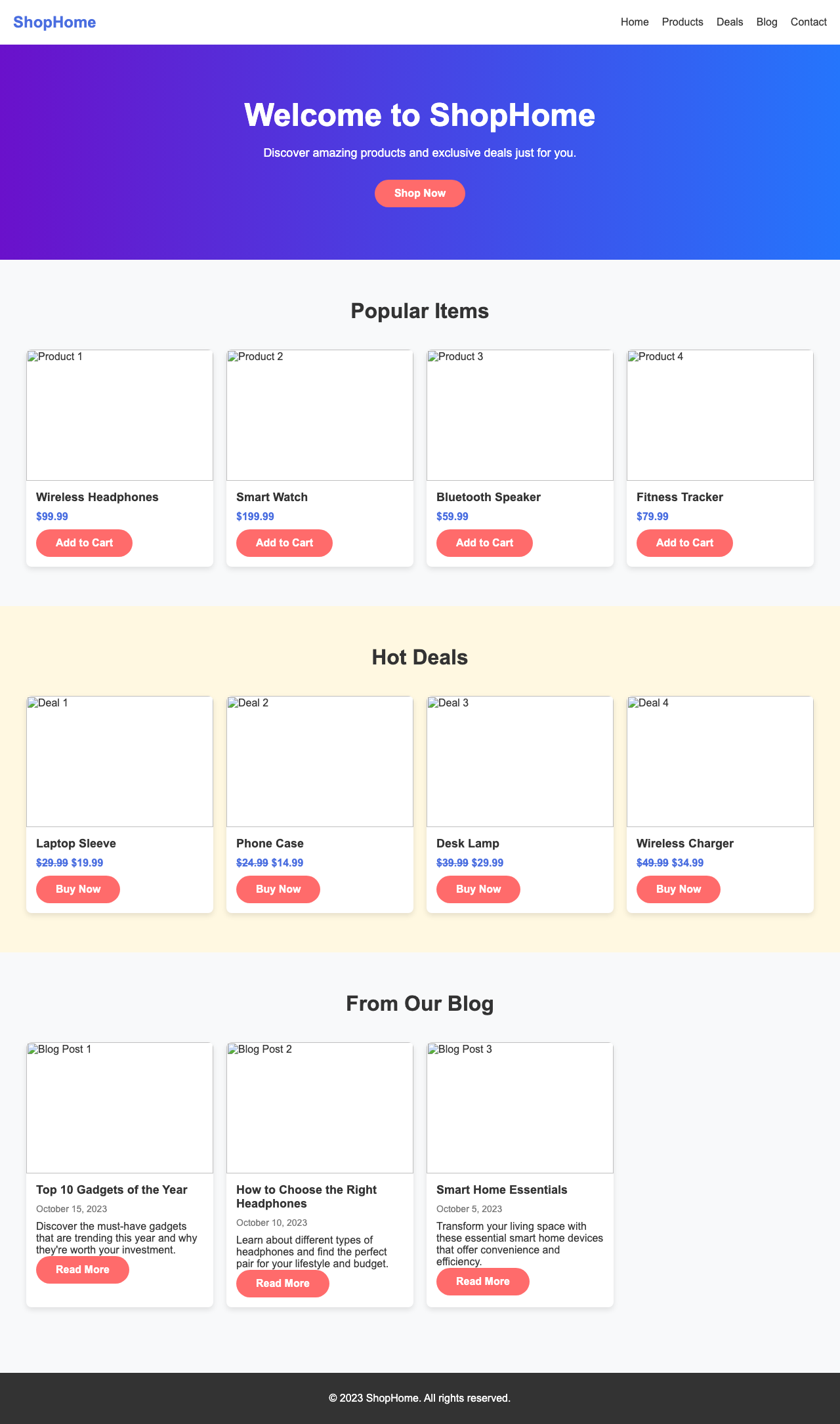 Screenshot sample 82 for shopping-home-page / DeepSeek V3.1