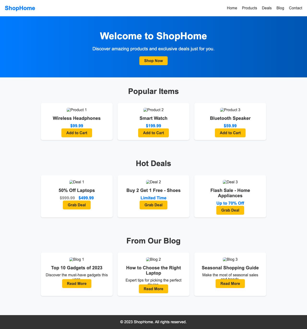 Screenshot sample 88 for shopping-home-page / DeepSeek V3.1