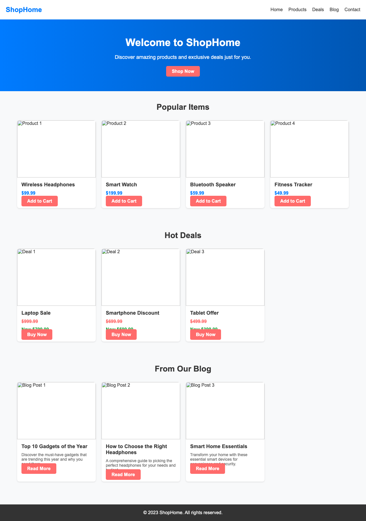 Screenshot sample 89 for shopping-home-page / DeepSeek V3.1