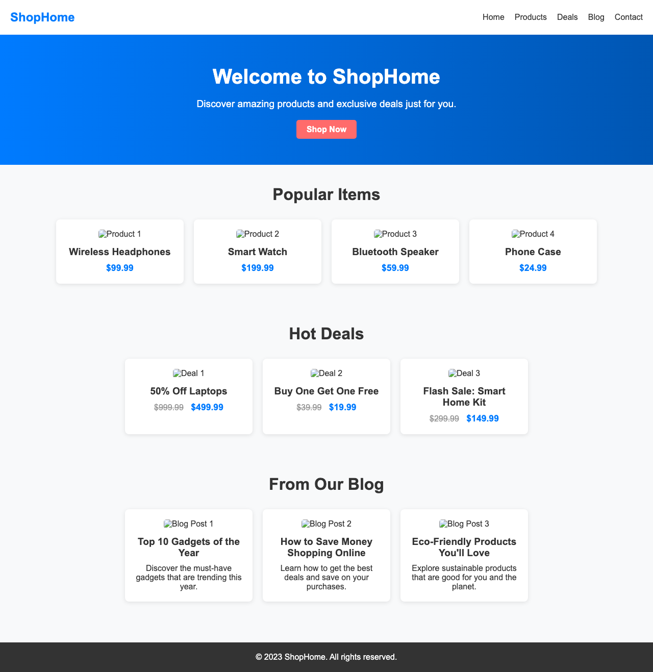 Screenshot sample 94 for shopping-home-page / DeepSeek V3.1