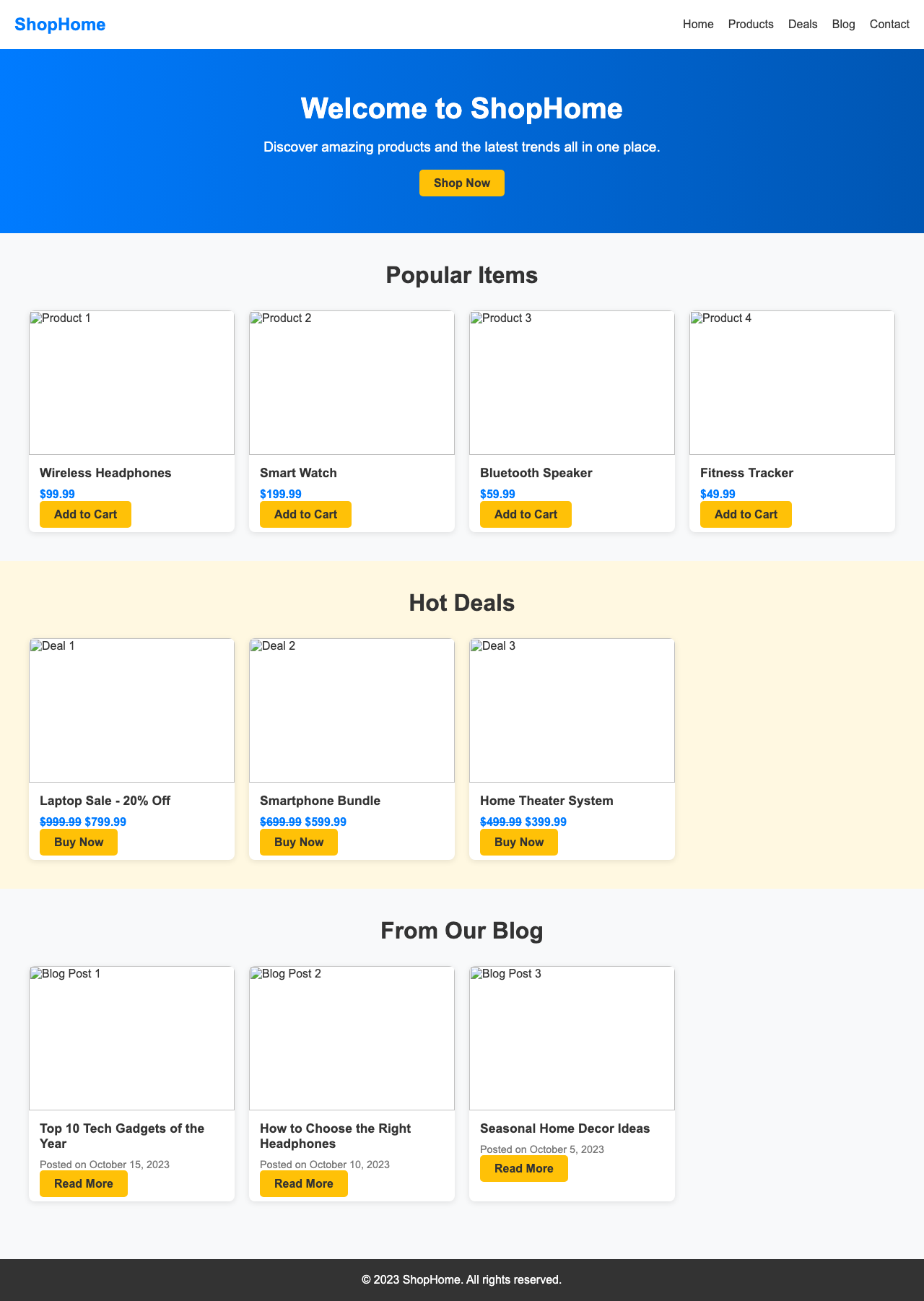 Screenshot sample 97 for shopping-home-page / DeepSeek V3.1