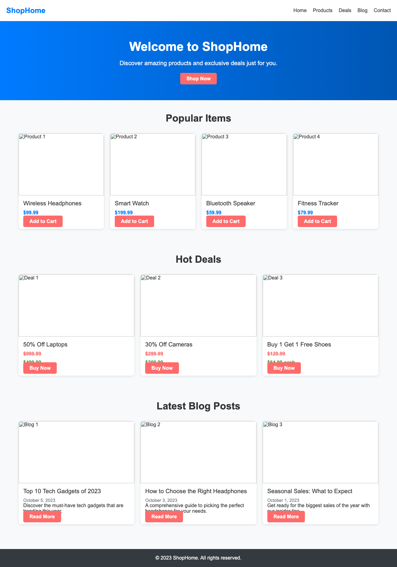 Screenshot sample 99 for shopping-home-page / DeepSeek V3.1