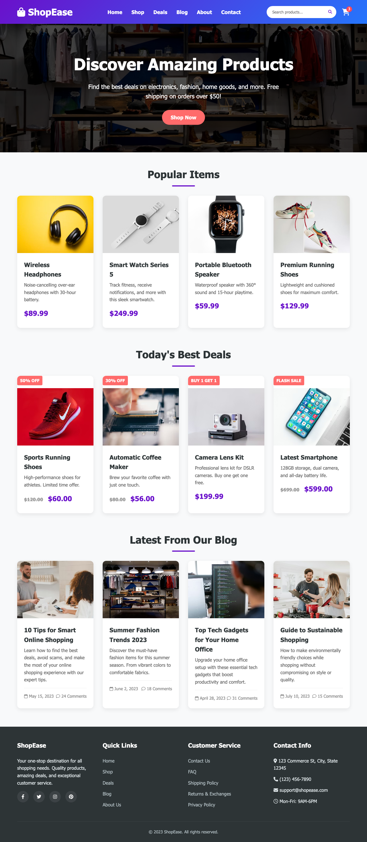 Screenshot sample 1 for shopping-home-page / DeepSeek V3.2