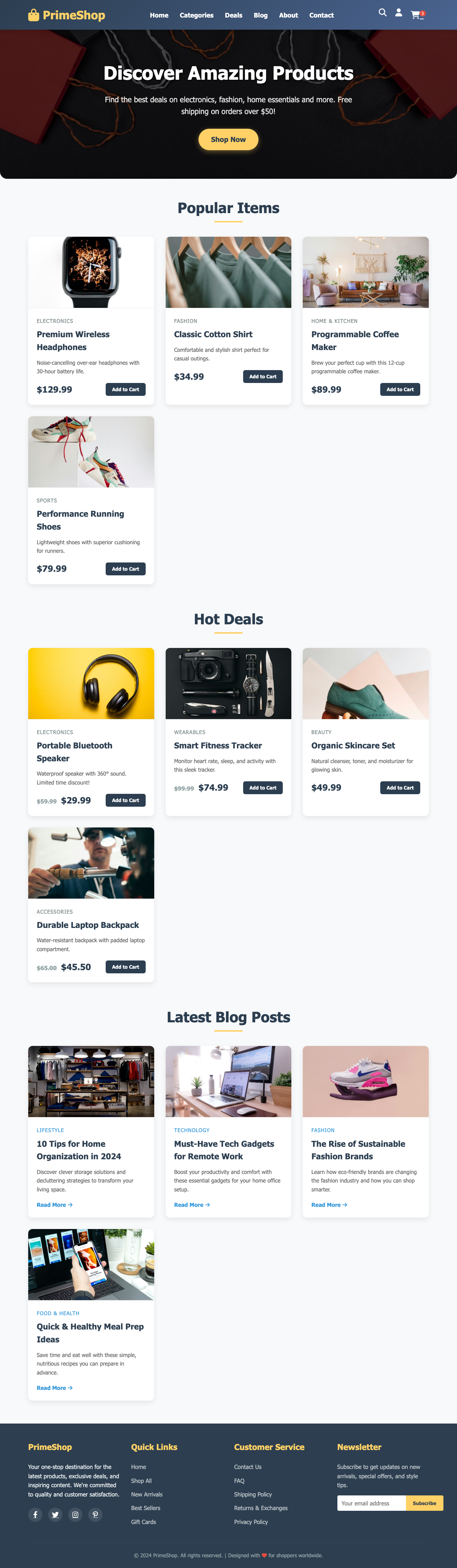 Screenshot sample 21 for shopping-home-page / DeepSeek V3.2