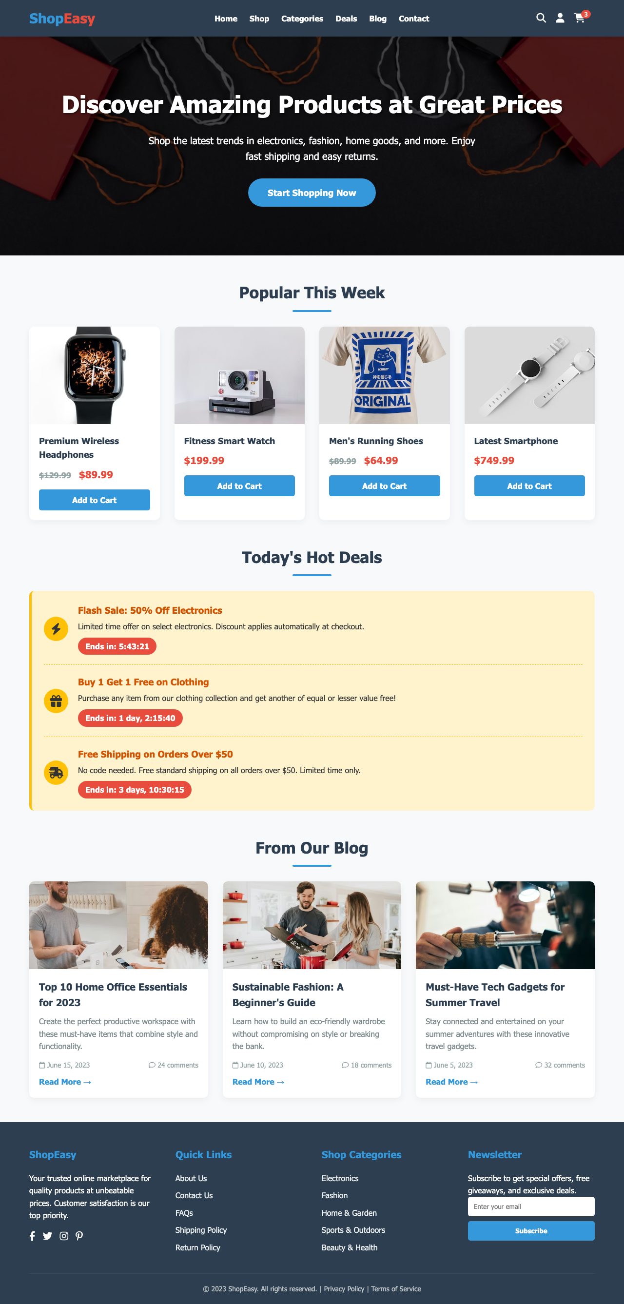 Screenshot sample 3 for shopping-home-page / DeepSeek V3.2