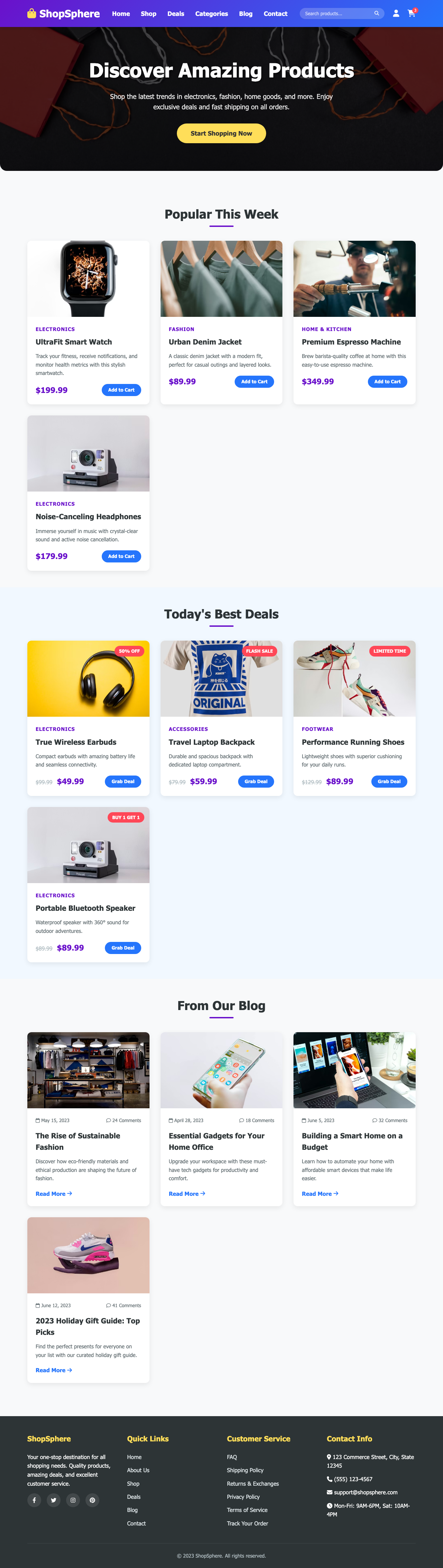 Screenshot sample 6 for shopping-home-page / DeepSeek V3.2