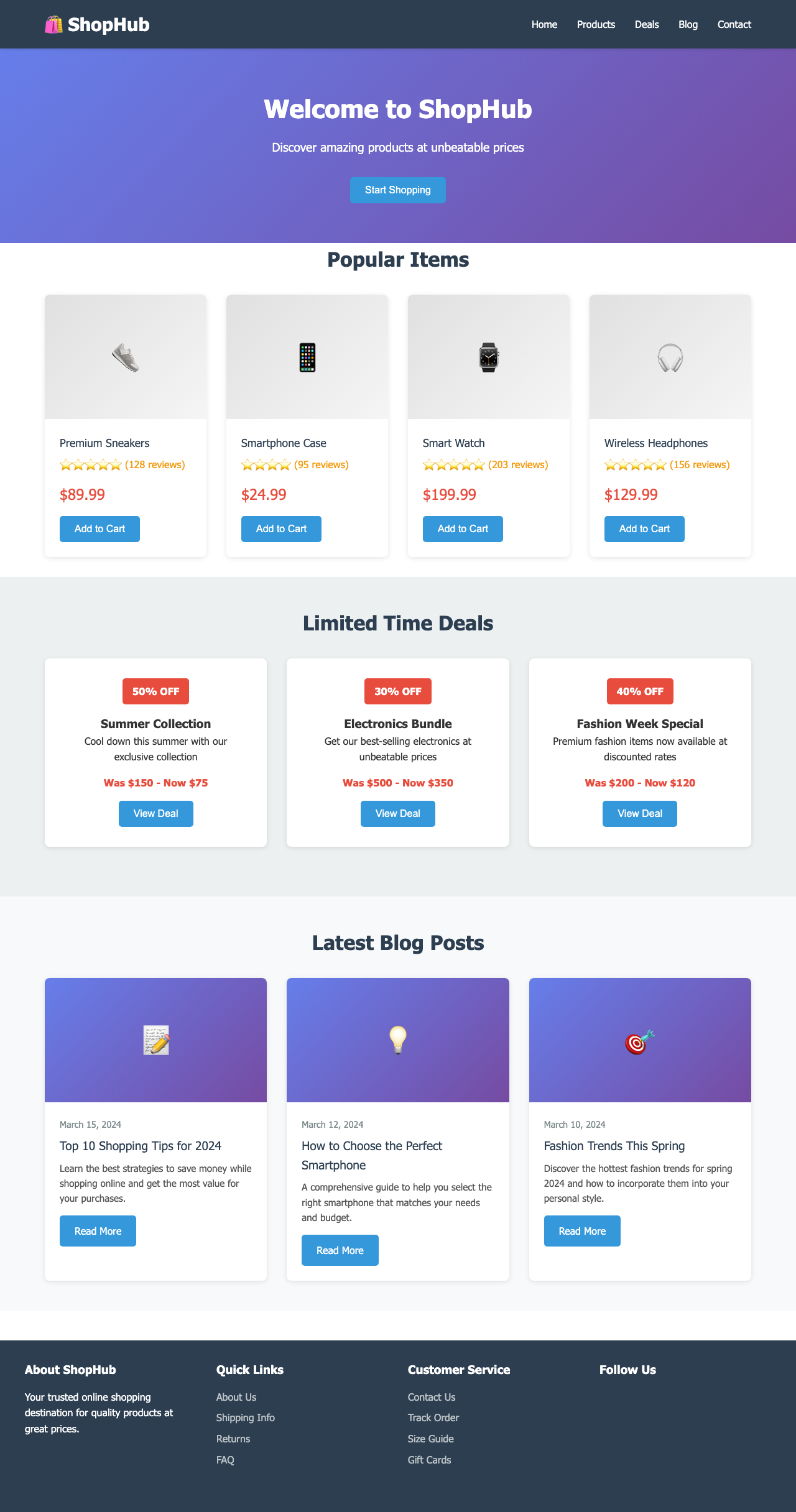 Screenshot sample 14 for shopping-home-page / Claude Haiku 4.5