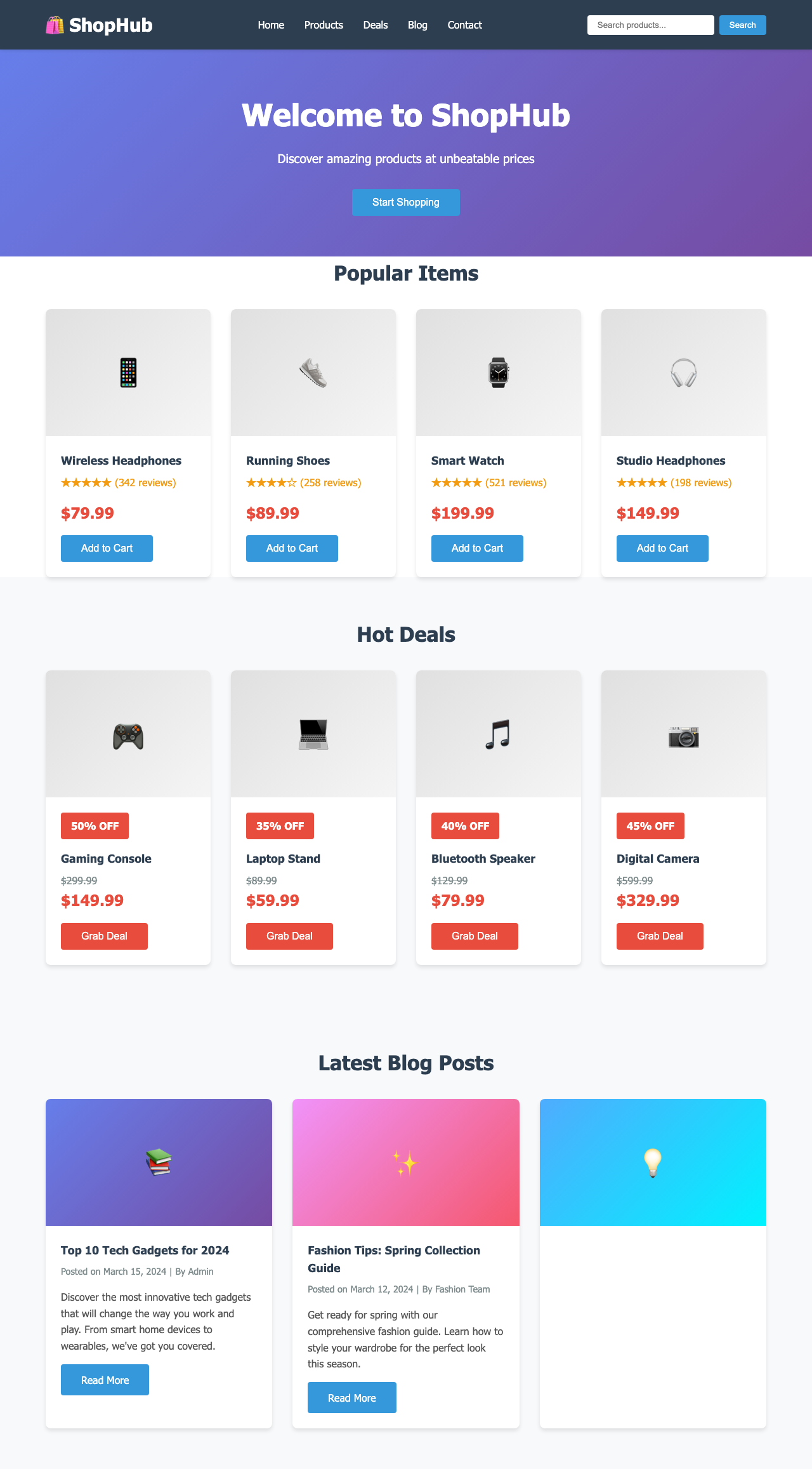 Screenshot sample 16 for shopping-home-page / Claude Haiku 4.5