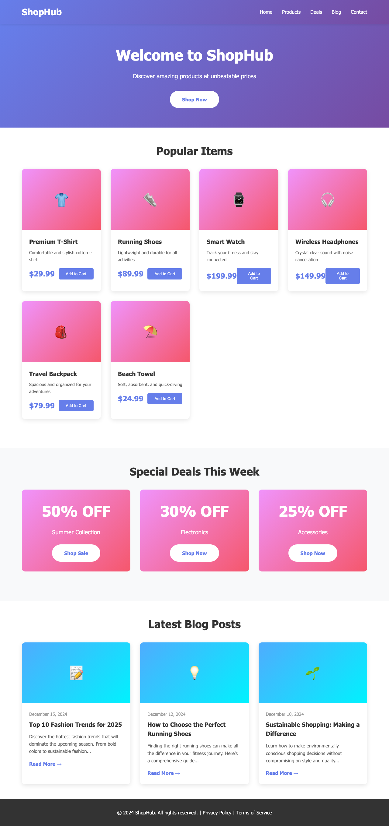 Screenshot sample 20 for shopping-home-page / Claude Haiku 4.5