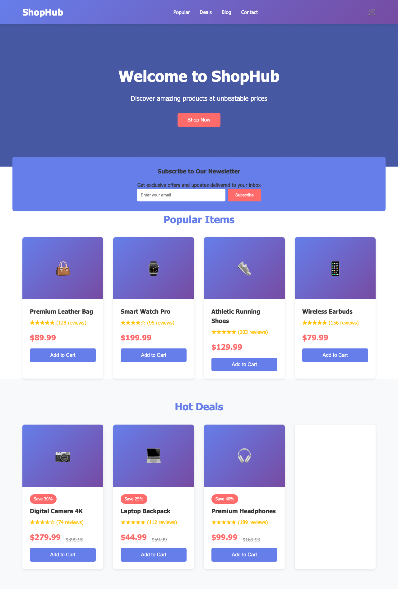 Screenshot sample 24 for shopping-home-page / Claude Haiku 4.5