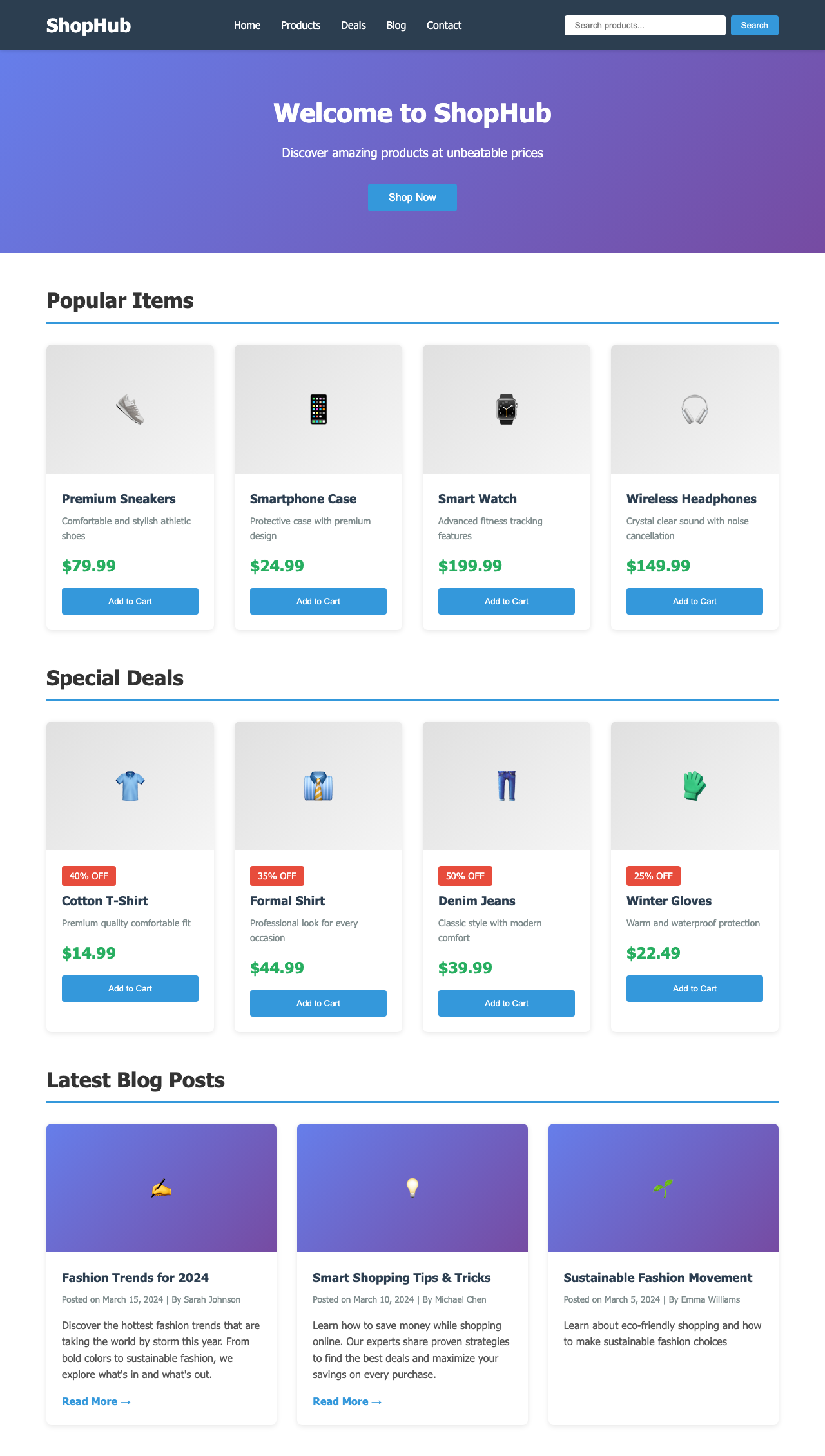 Screenshot sample 26 for shopping-home-page / Claude Haiku 4.5