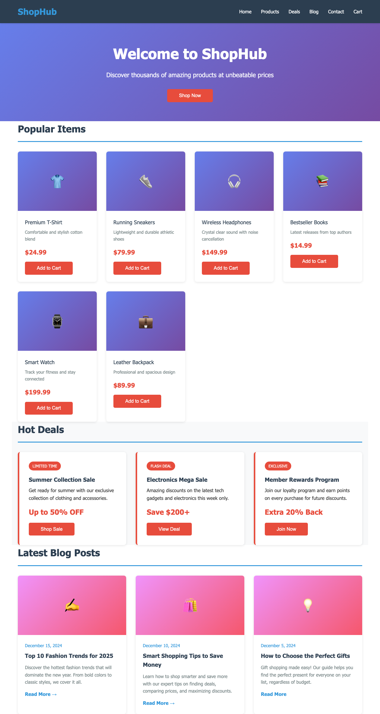 Screenshot sample 32 for shopping-home-page / Claude Haiku 4.5