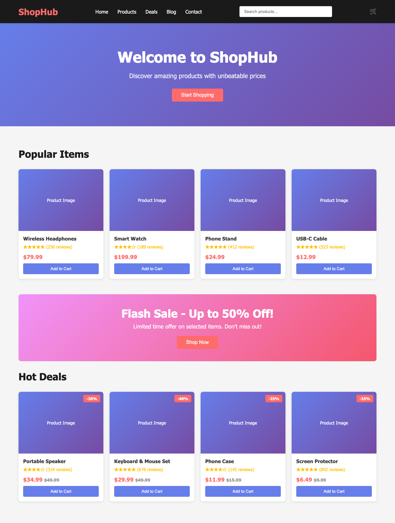 Screenshot sample 34 for shopping-home-page / Claude Haiku 4.5