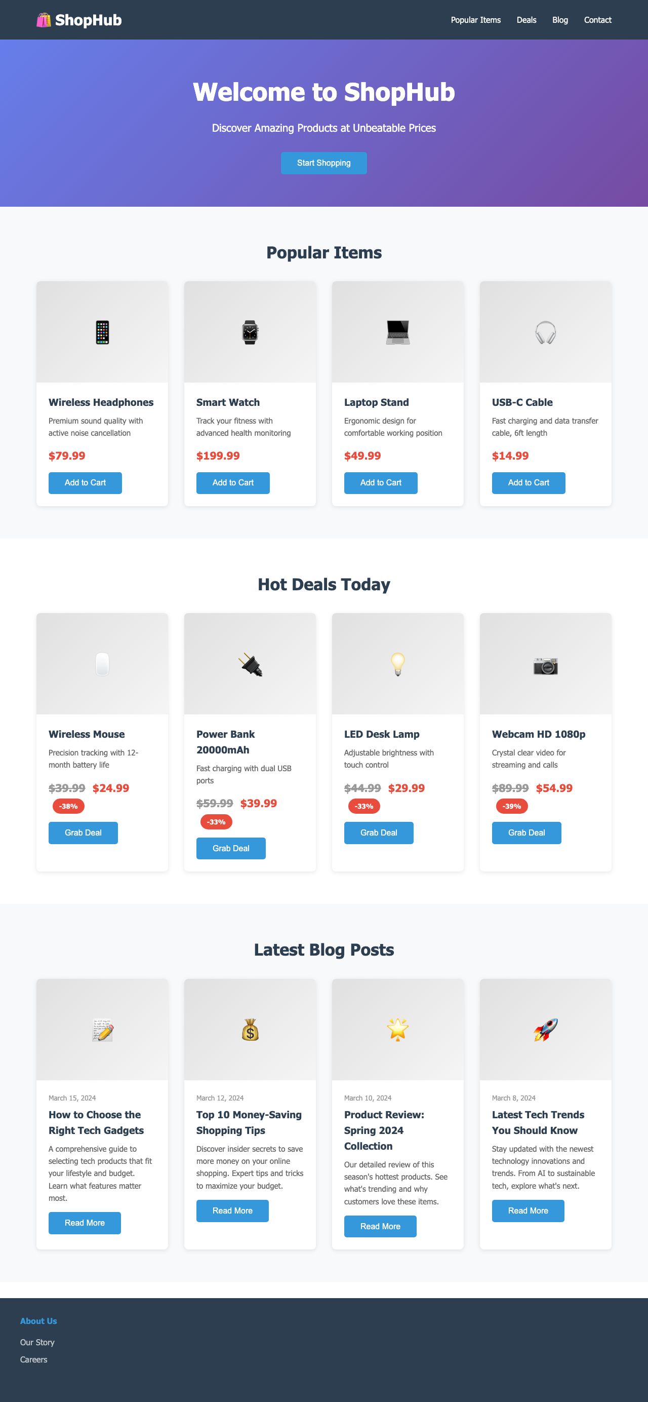 Screenshot sample 37 for shopping-home-page / Claude Haiku 4.5