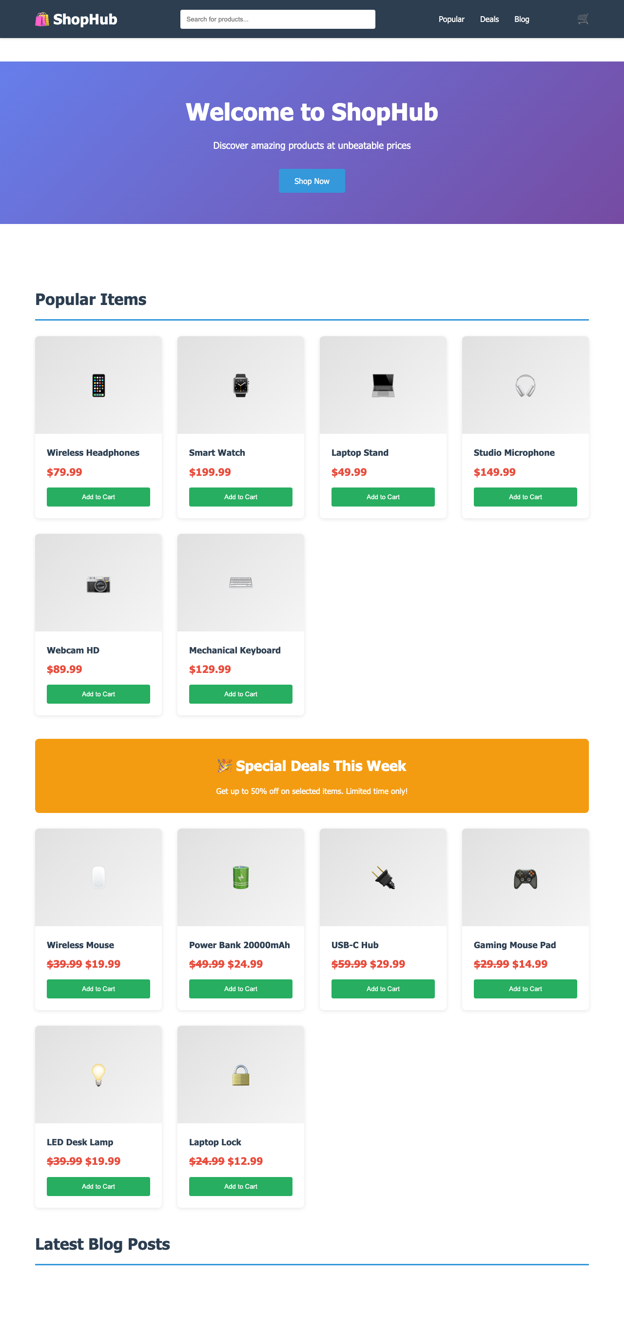 Screenshot sample 42 for shopping-home-page / Claude Haiku 4.5