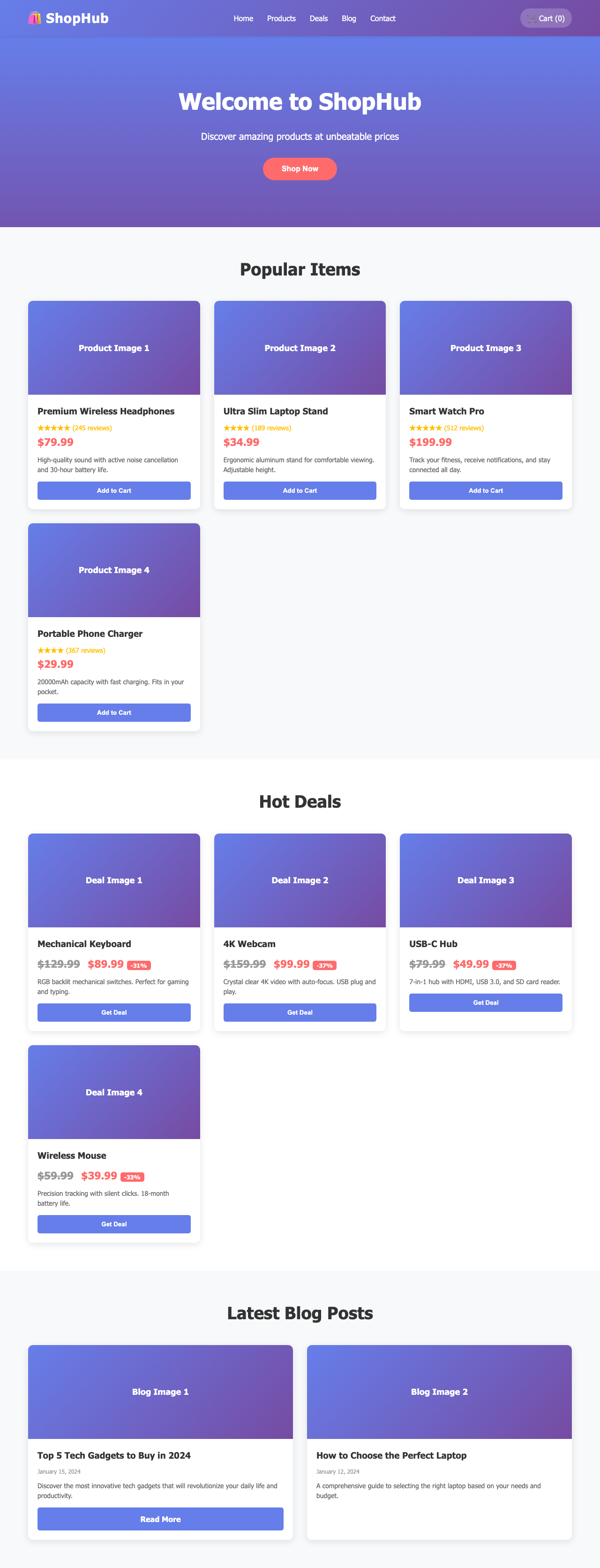 Screenshot sample 43 for shopping-home-page / Claude Haiku 4.5