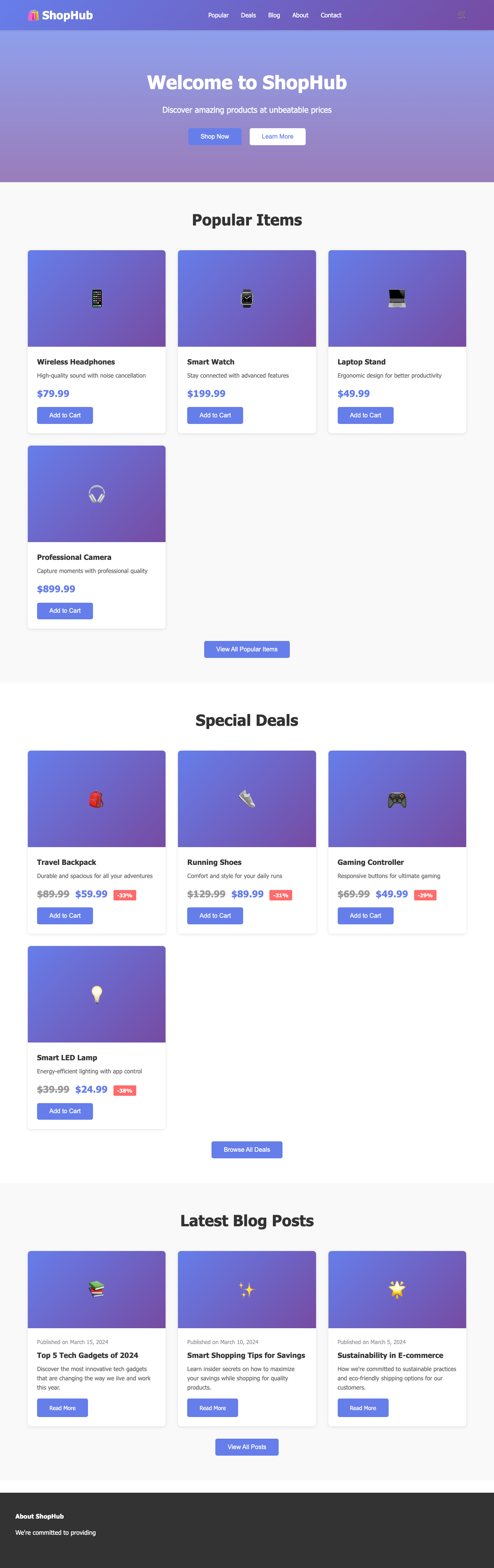 Screenshot sample 49 for shopping-home-page / Claude Haiku 4.5