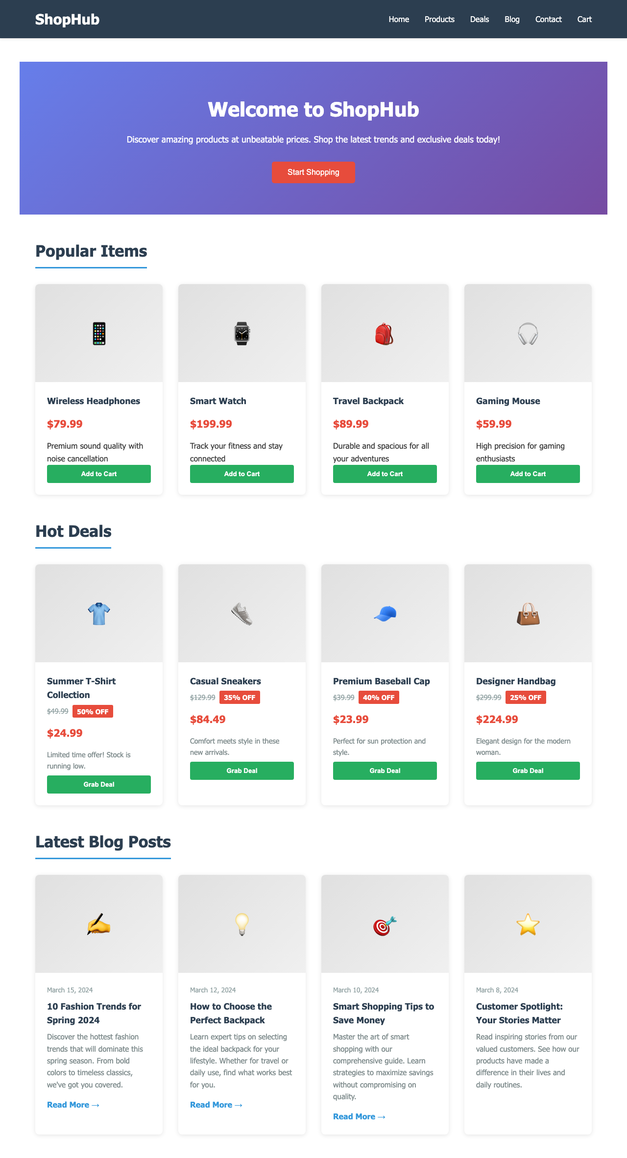 Screenshot sample 50 for shopping-home-page / Claude Haiku 4.5
