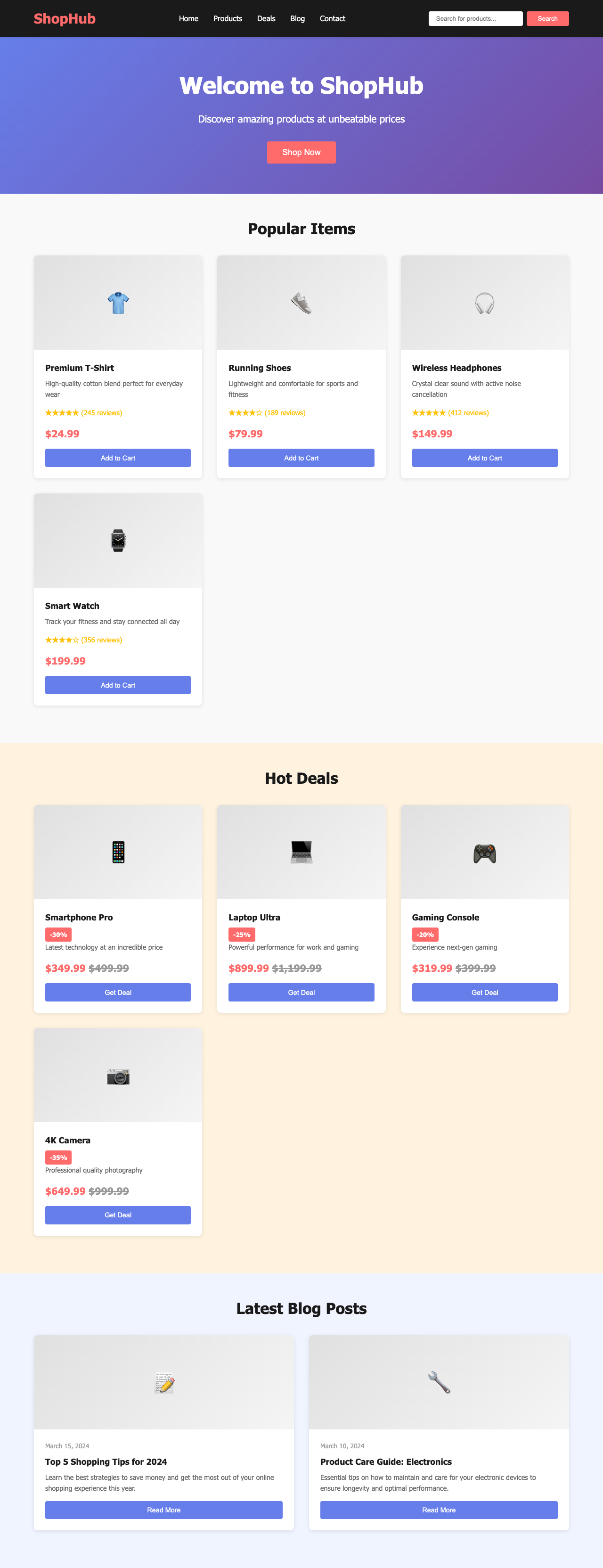 Screenshot sample 51 for shopping-home-page / Claude Haiku 4.5