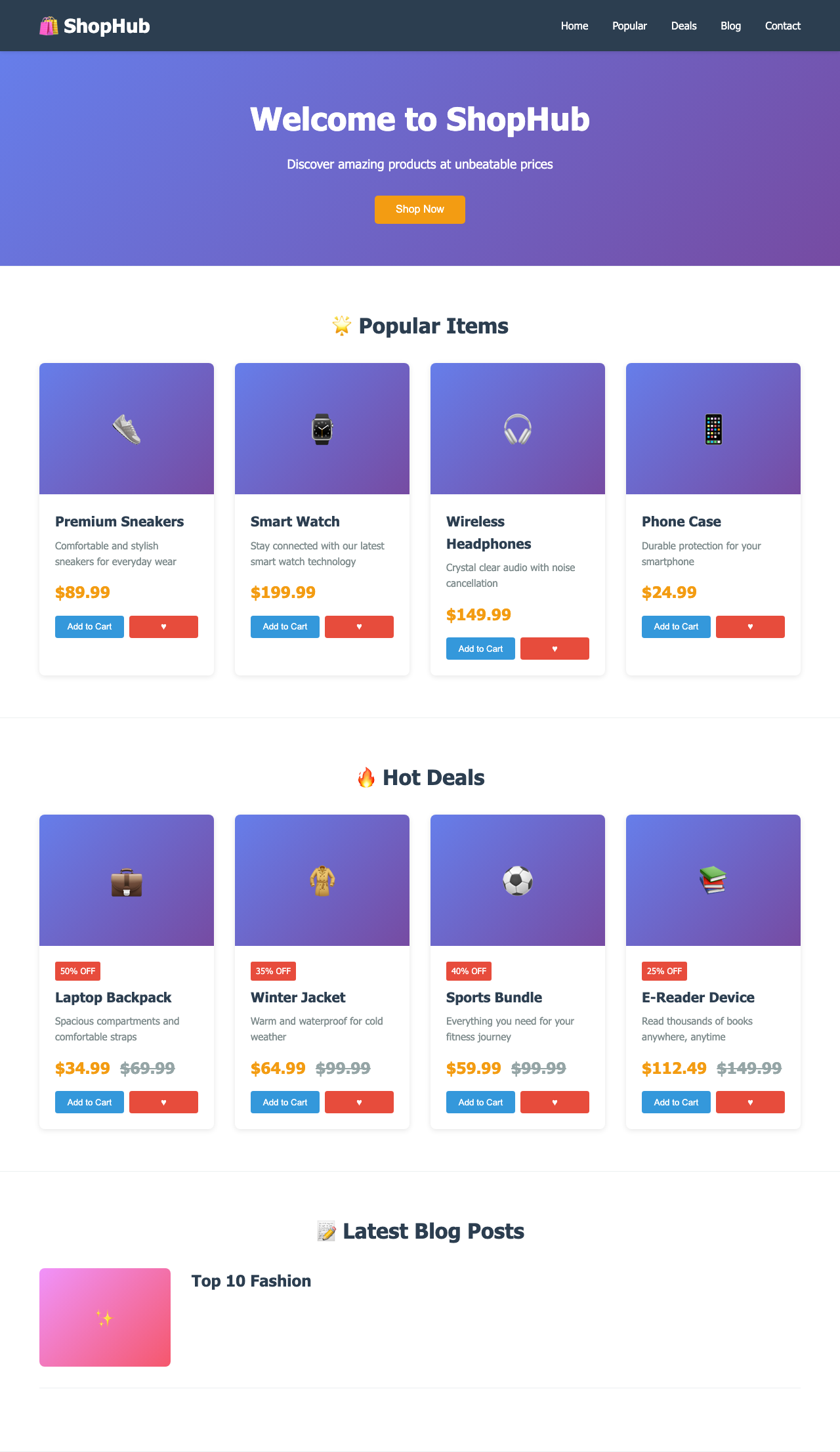 Screenshot sample 53 for shopping-home-page / Claude Haiku 4.5