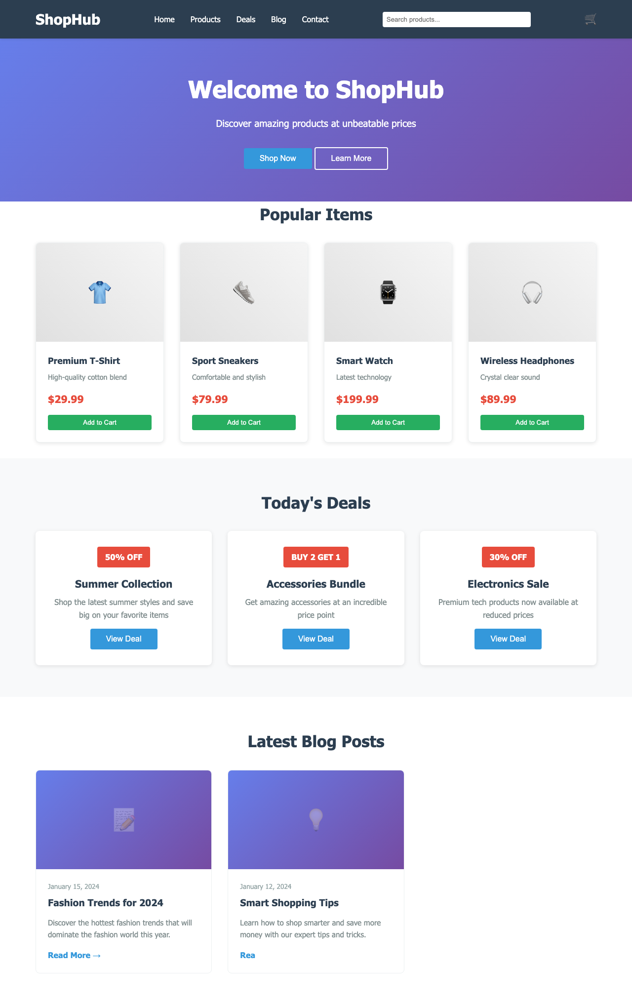 Screenshot sample 57 for shopping-home-page / Claude Haiku 4.5