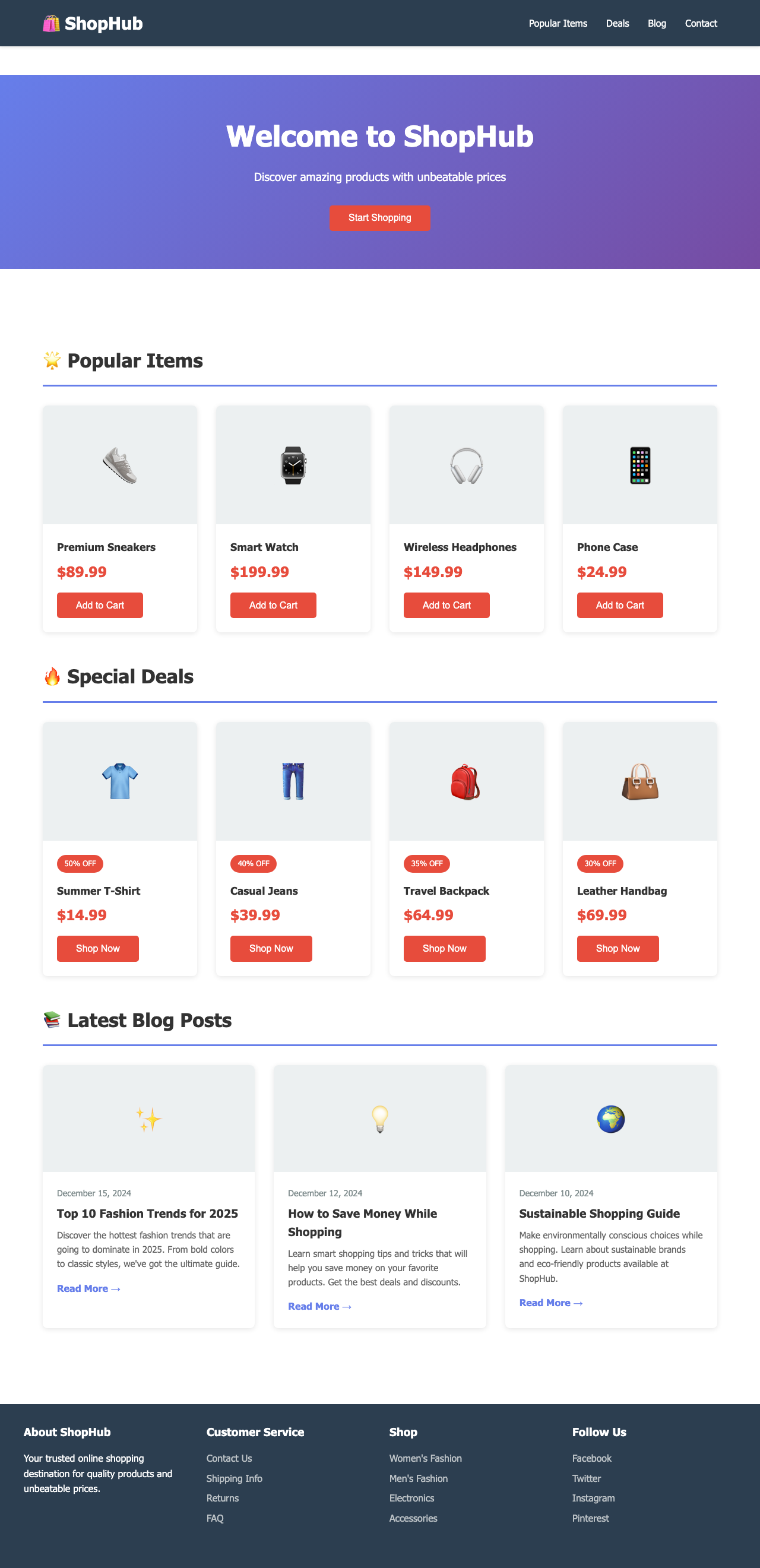 Screenshot sample 58 for shopping-home-page / Claude Haiku 4.5