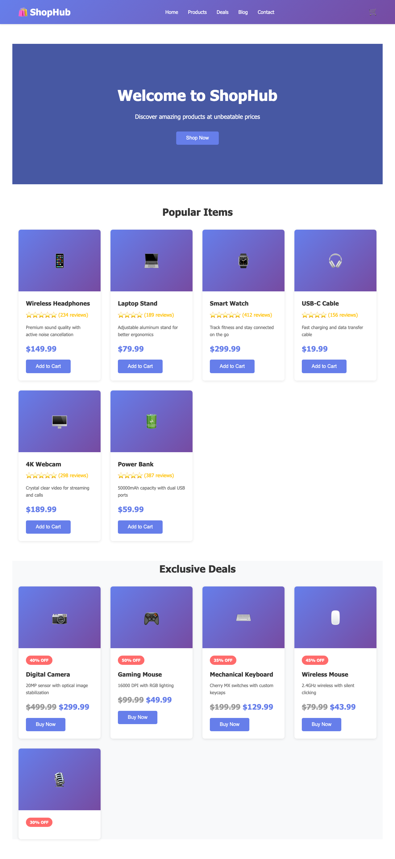 Screenshot sample 59 for shopping-home-page / Claude Haiku 4.5