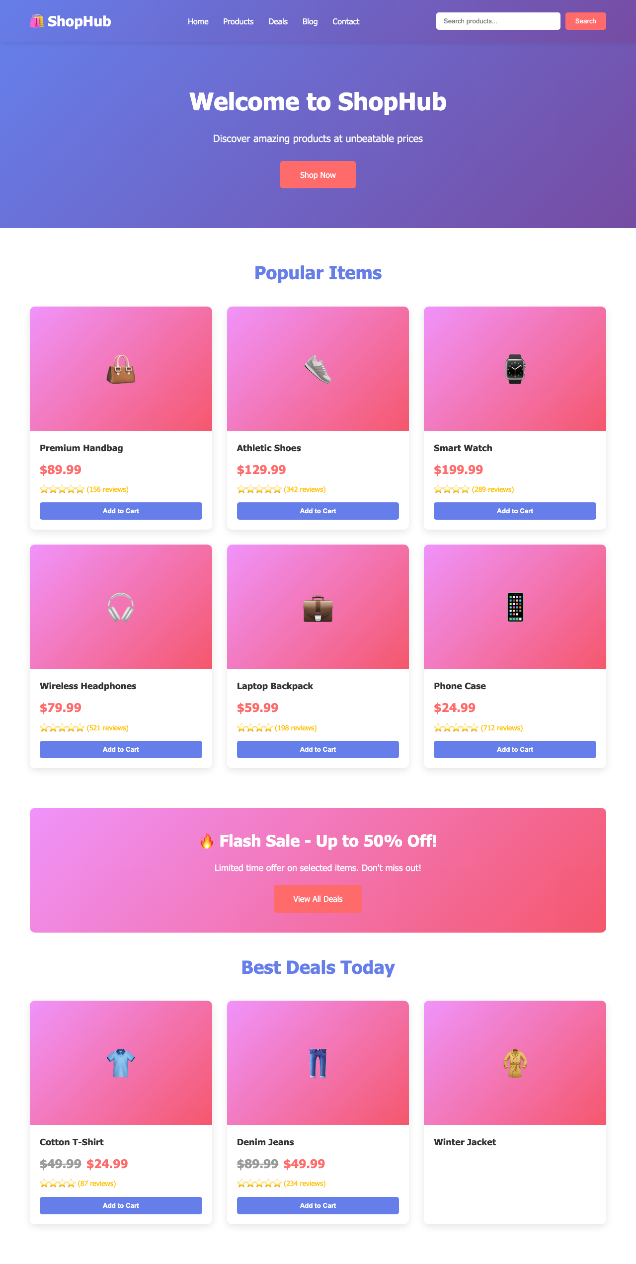 Screenshot sample 60 for shopping-home-page / Claude Haiku 4.5