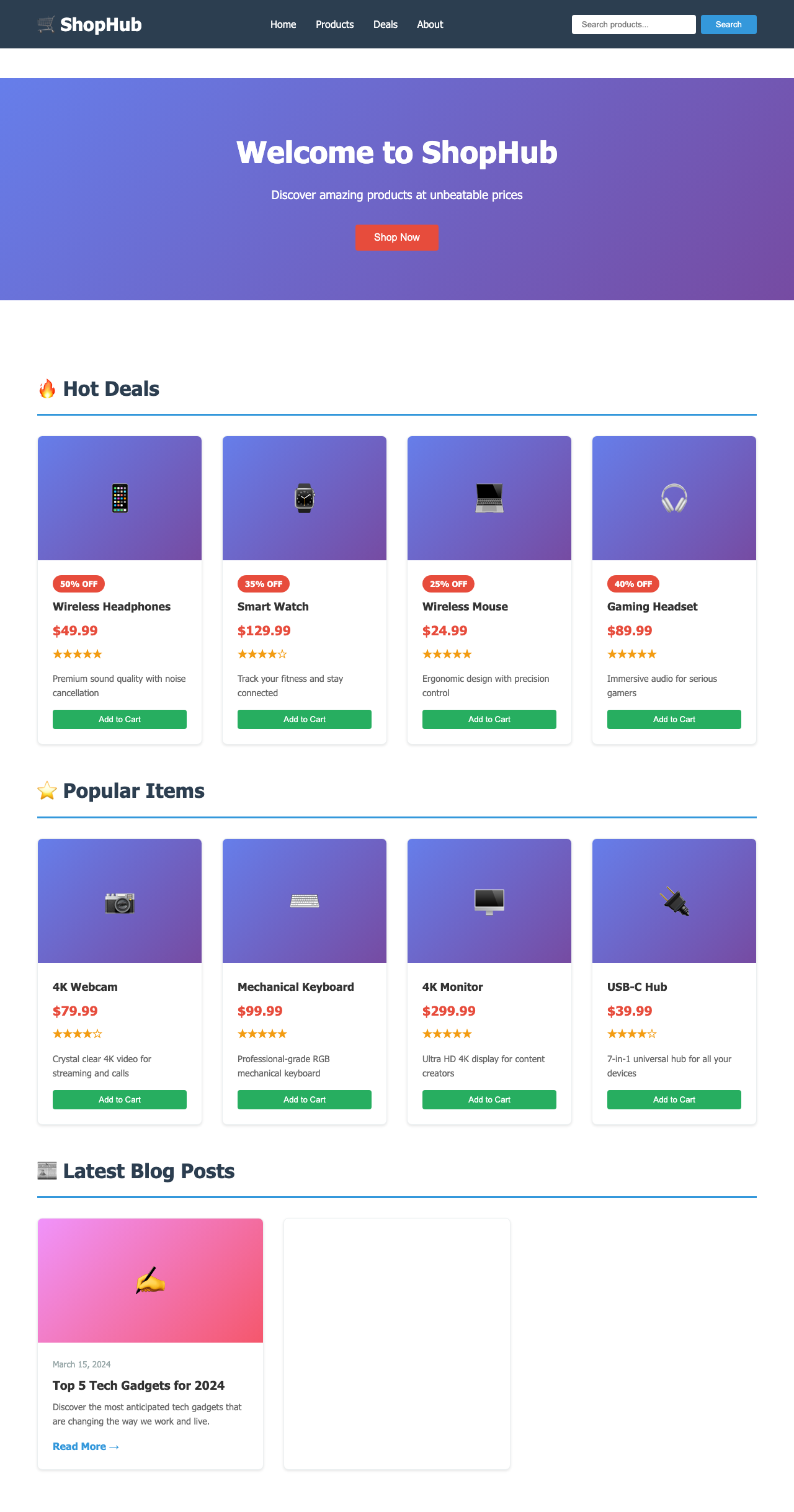 Screenshot sample 61 for shopping-home-page / Claude Haiku 4.5