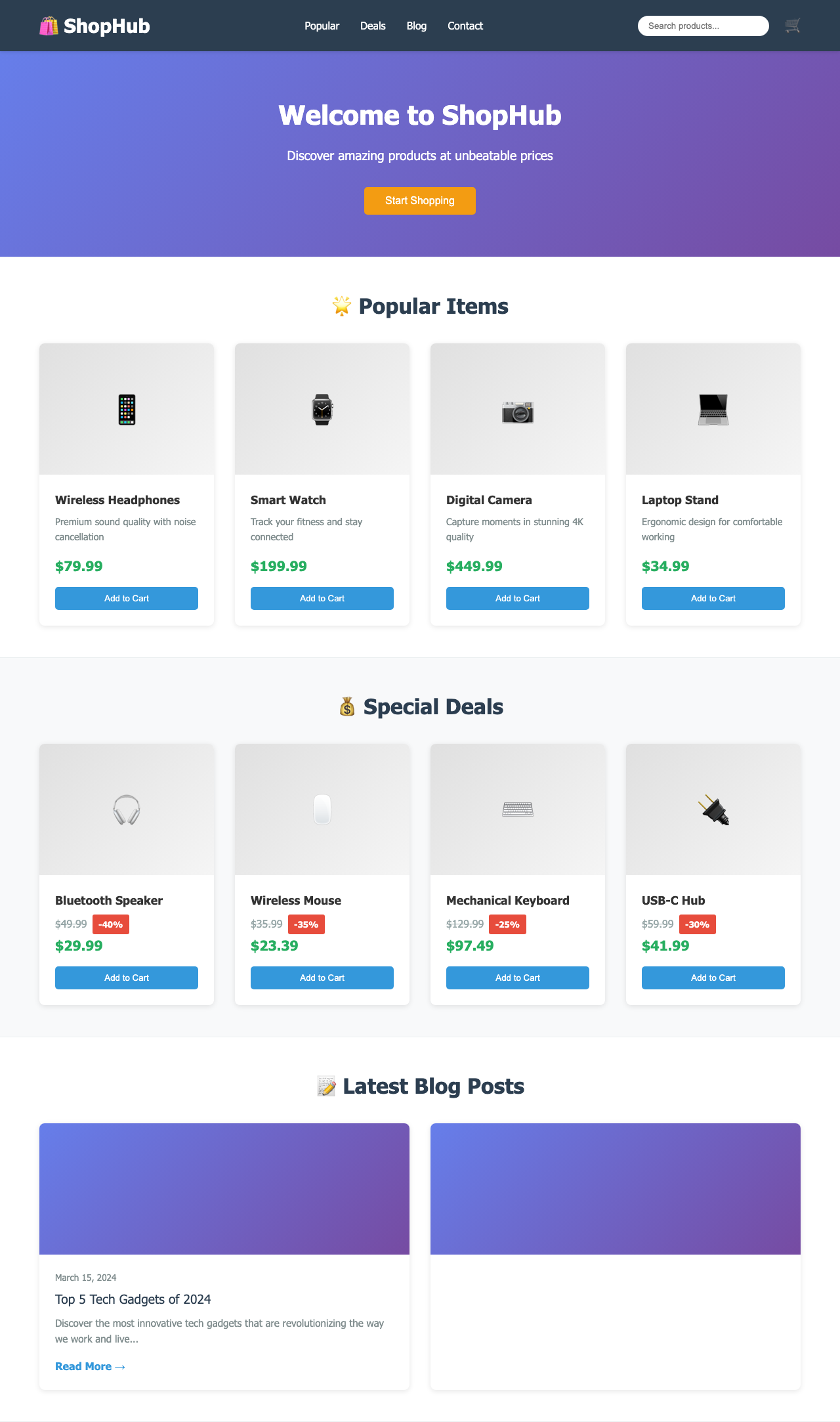 Screenshot sample 62 for shopping-home-page / Claude Haiku 4.5