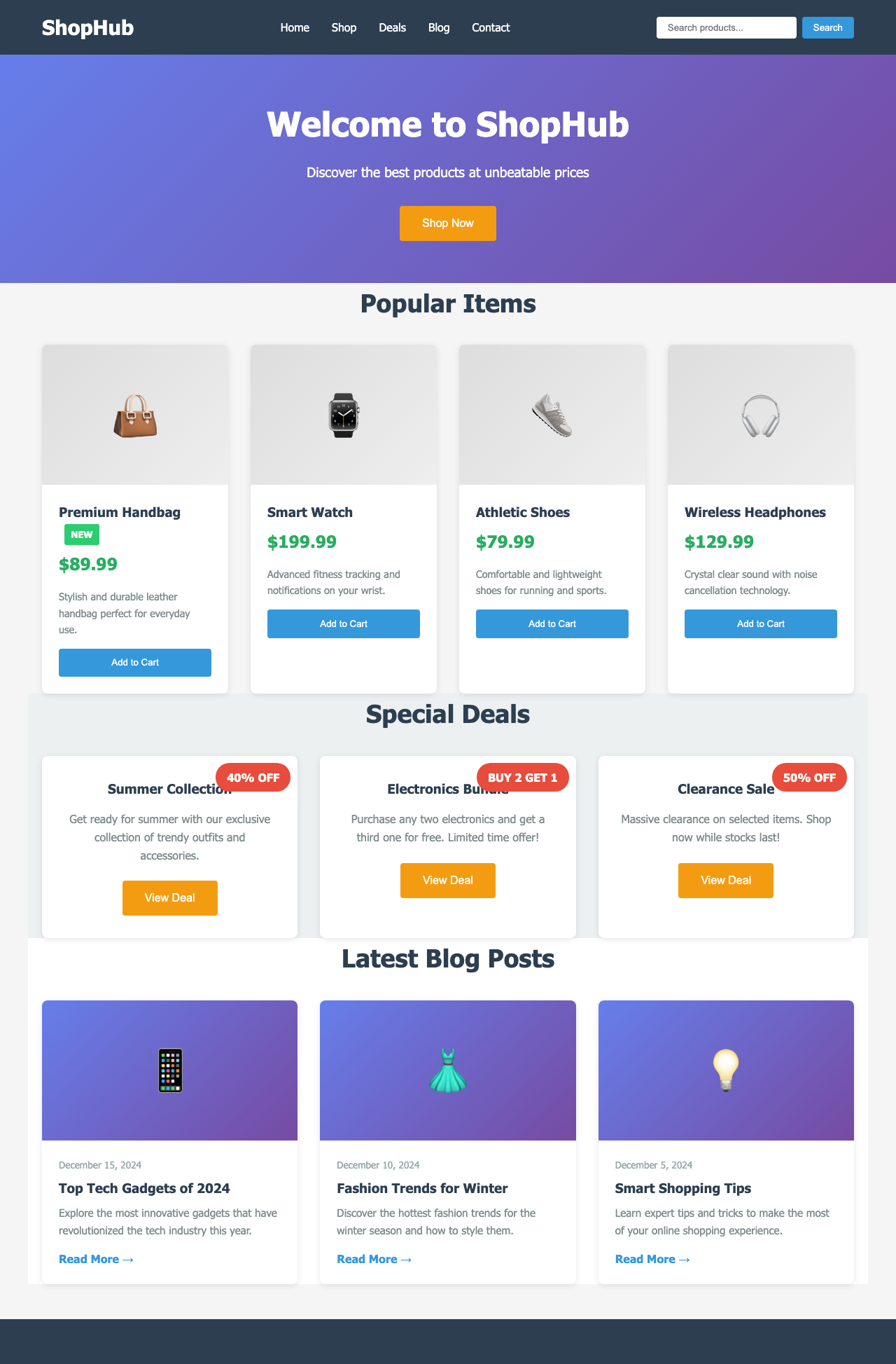 Screenshot sample 64 for shopping-home-page / Claude Haiku 4.5