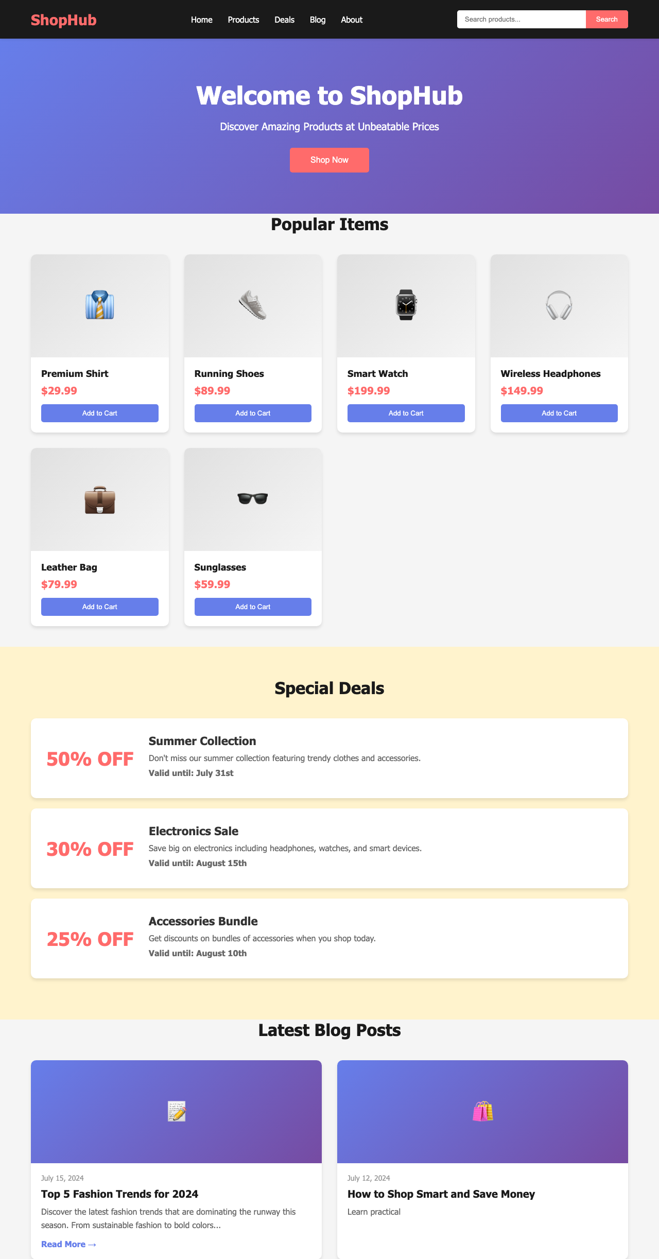 Screenshot sample 69 for shopping-home-page / Claude Haiku 4.5