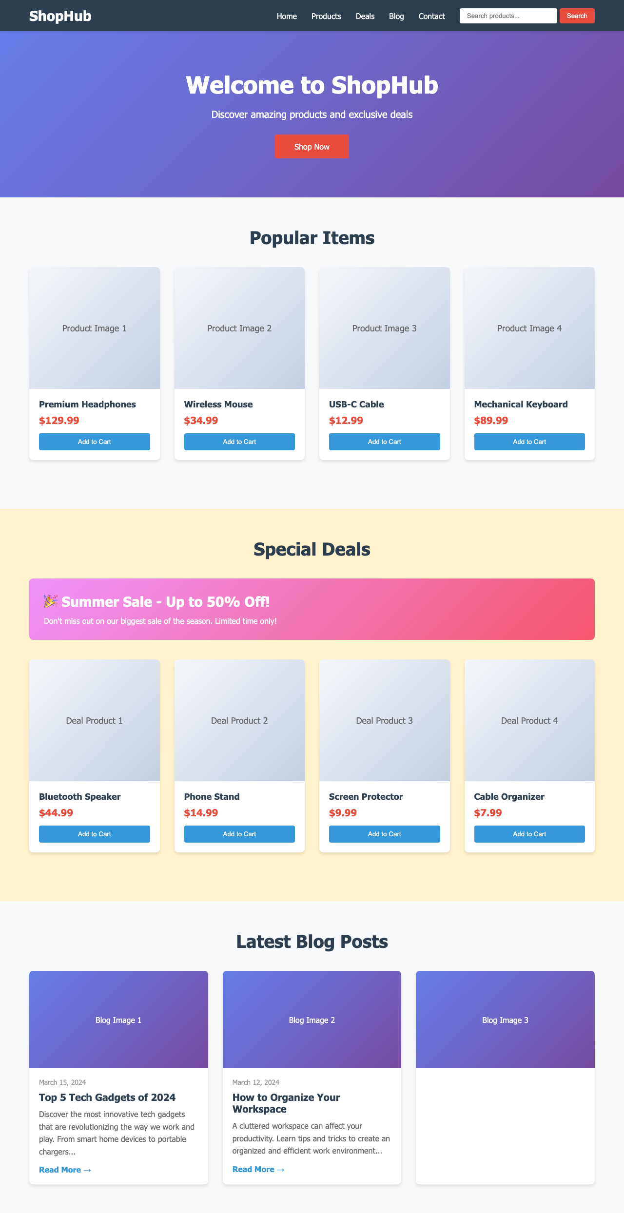 Screenshot sample 70 for shopping-home-page / Claude Haiku 4.5