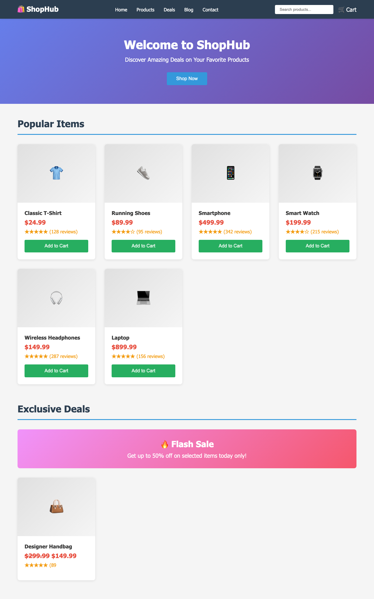 Screenshot sample 71 for shopping-home-page / Claude Haiku 4.5