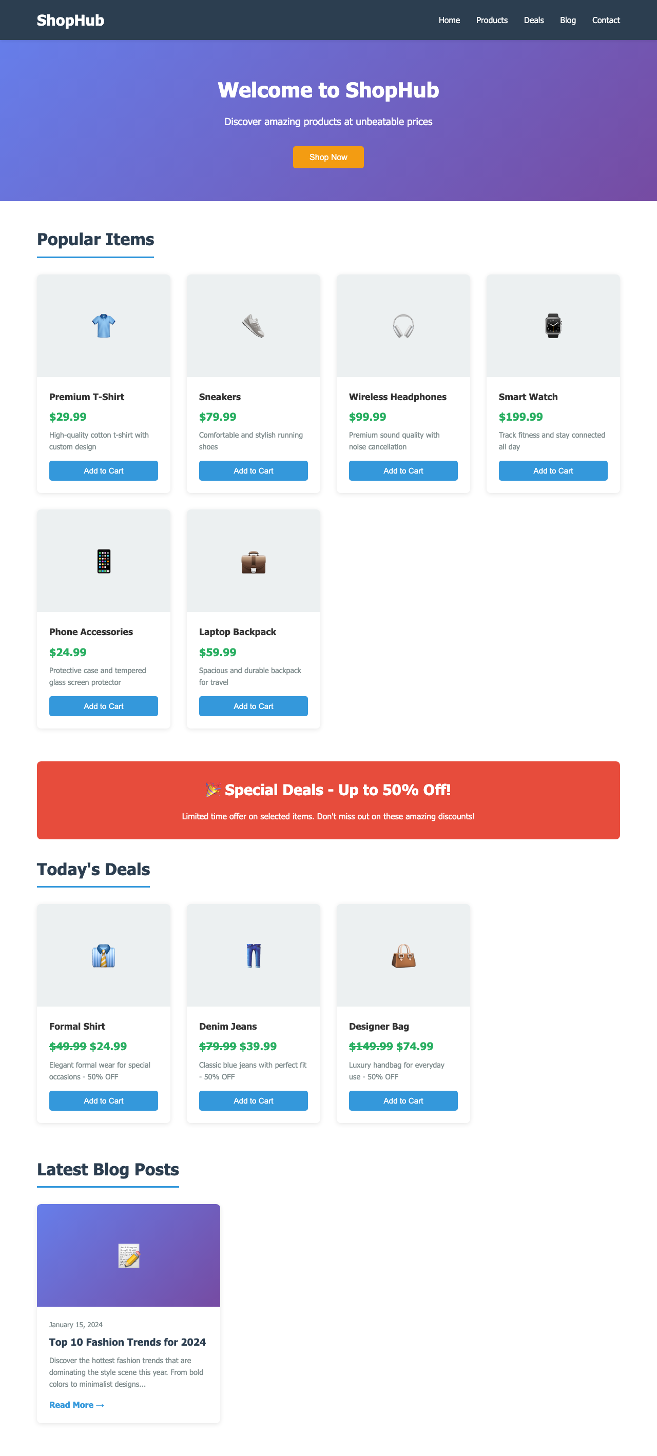 Screenshot sample 75 for shopping-home-page / Claude Haiku 4.5