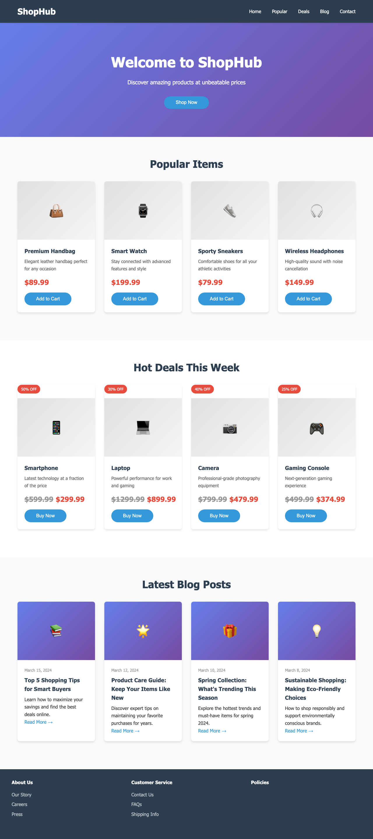 Screenshot sample 77 for shopping-home-page / Claude Haiku 4.5