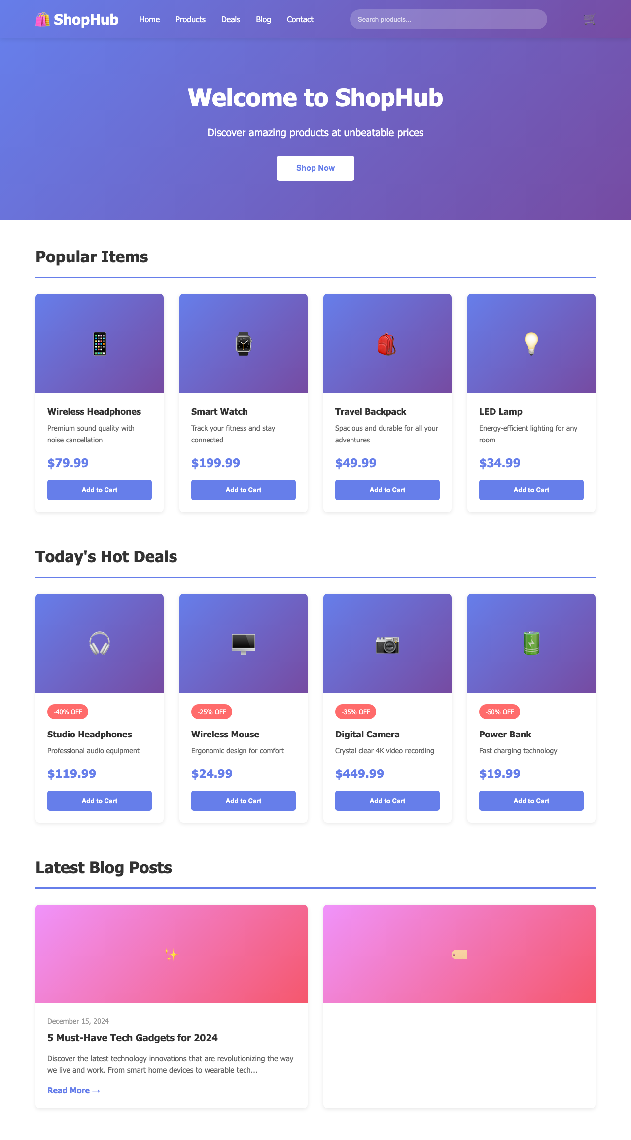 Screenshot sample 84 for shopping-home-page / Claude Haiku 4.5