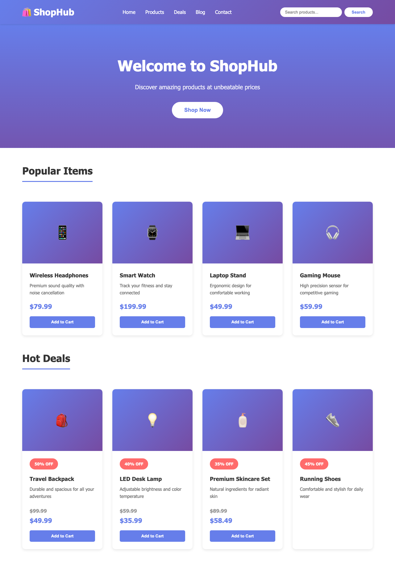 Screenshot sample 87 for shopping-home-page / Claude Haiku 4.5