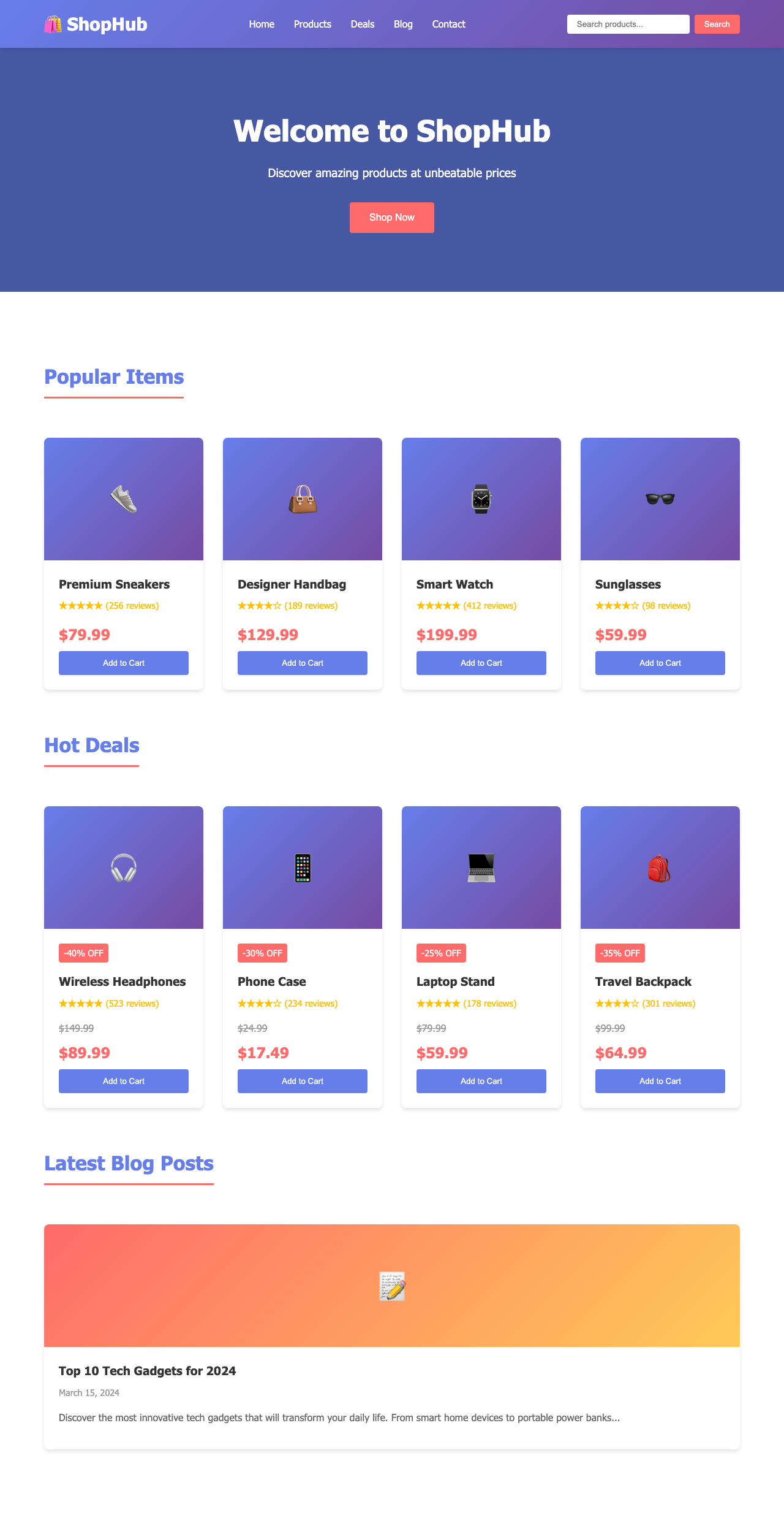 Screenshot sample 88 for shopping-home-page / Claude Haiku 4.5