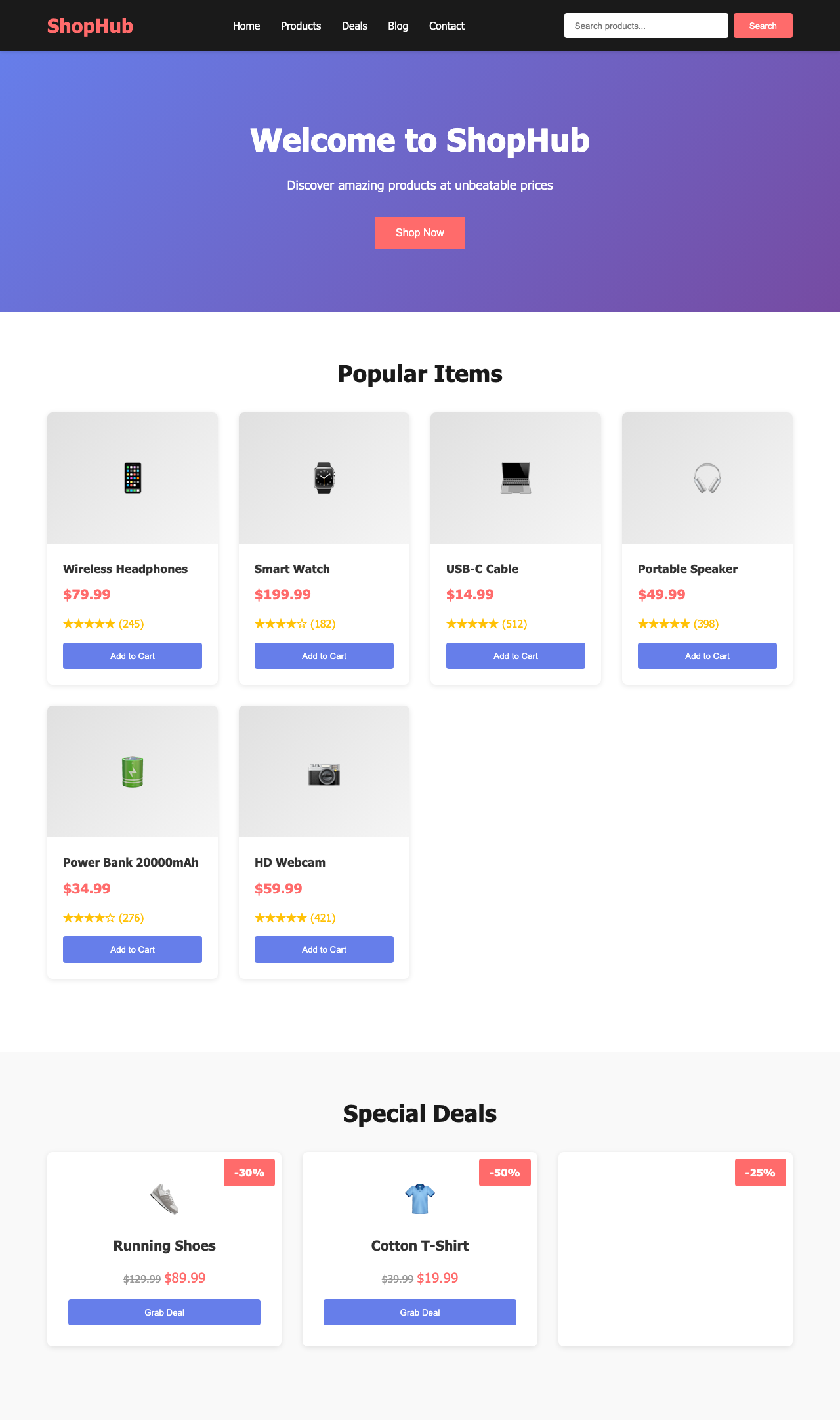 Screenshot sample 89 for shopping-home-page / Claude Haiku 4.5